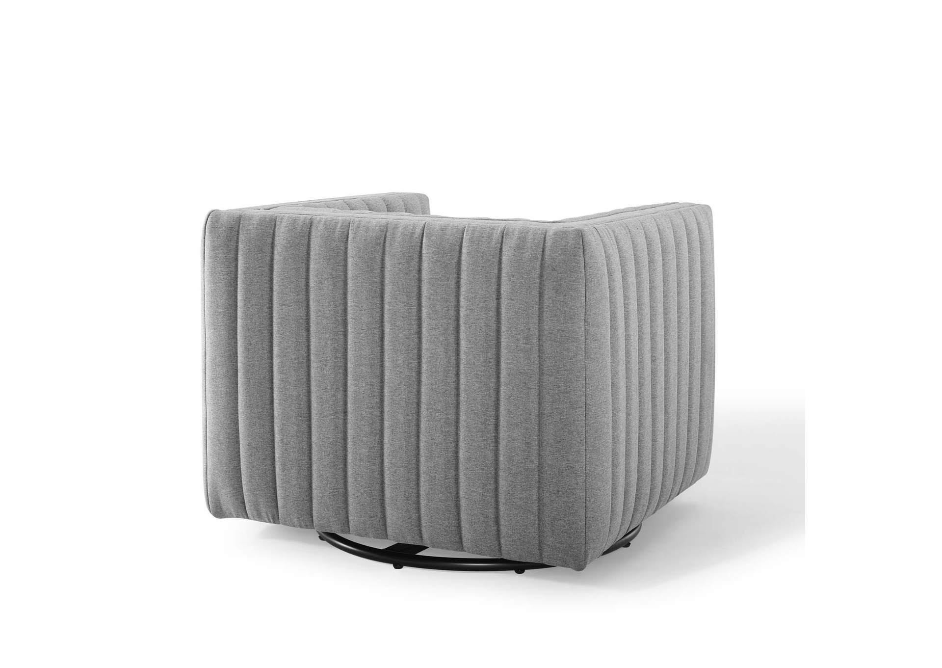 Light Gray Conjure Tufted Swivel Upholstered Arm Chair,Modway