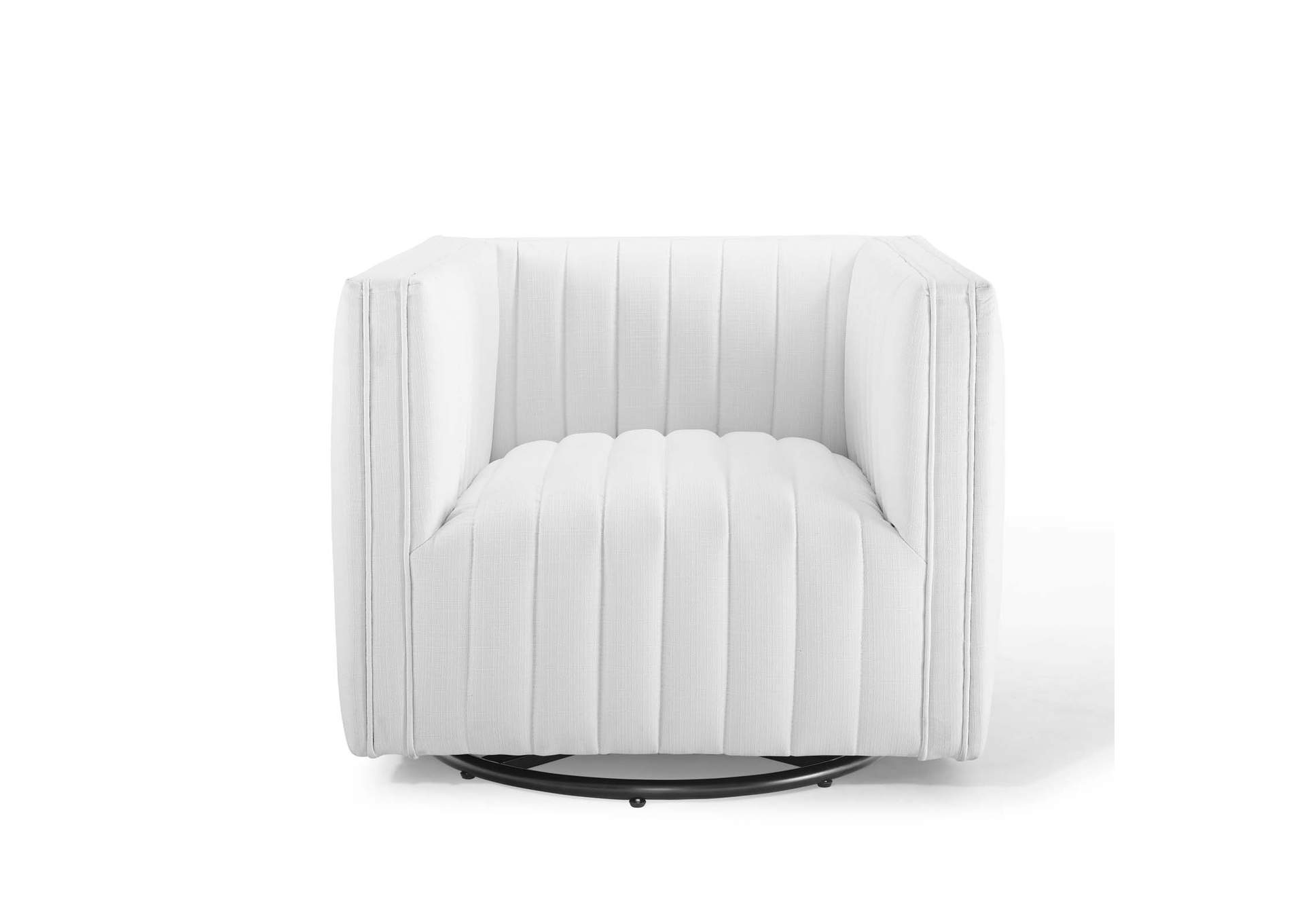 White Conjure Tufted Swivel Upholstered Arm Chair,Modway