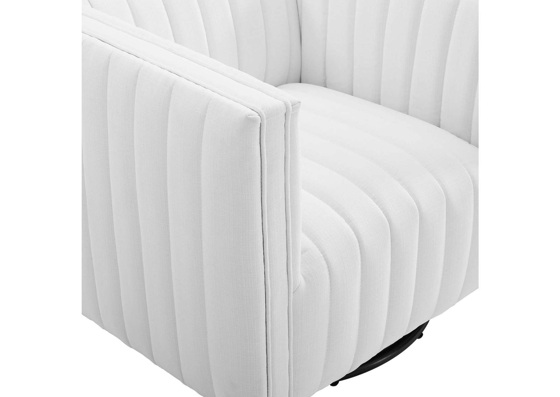 White Conjure Tufted Swivel Upholstered Arm Chair,Modway