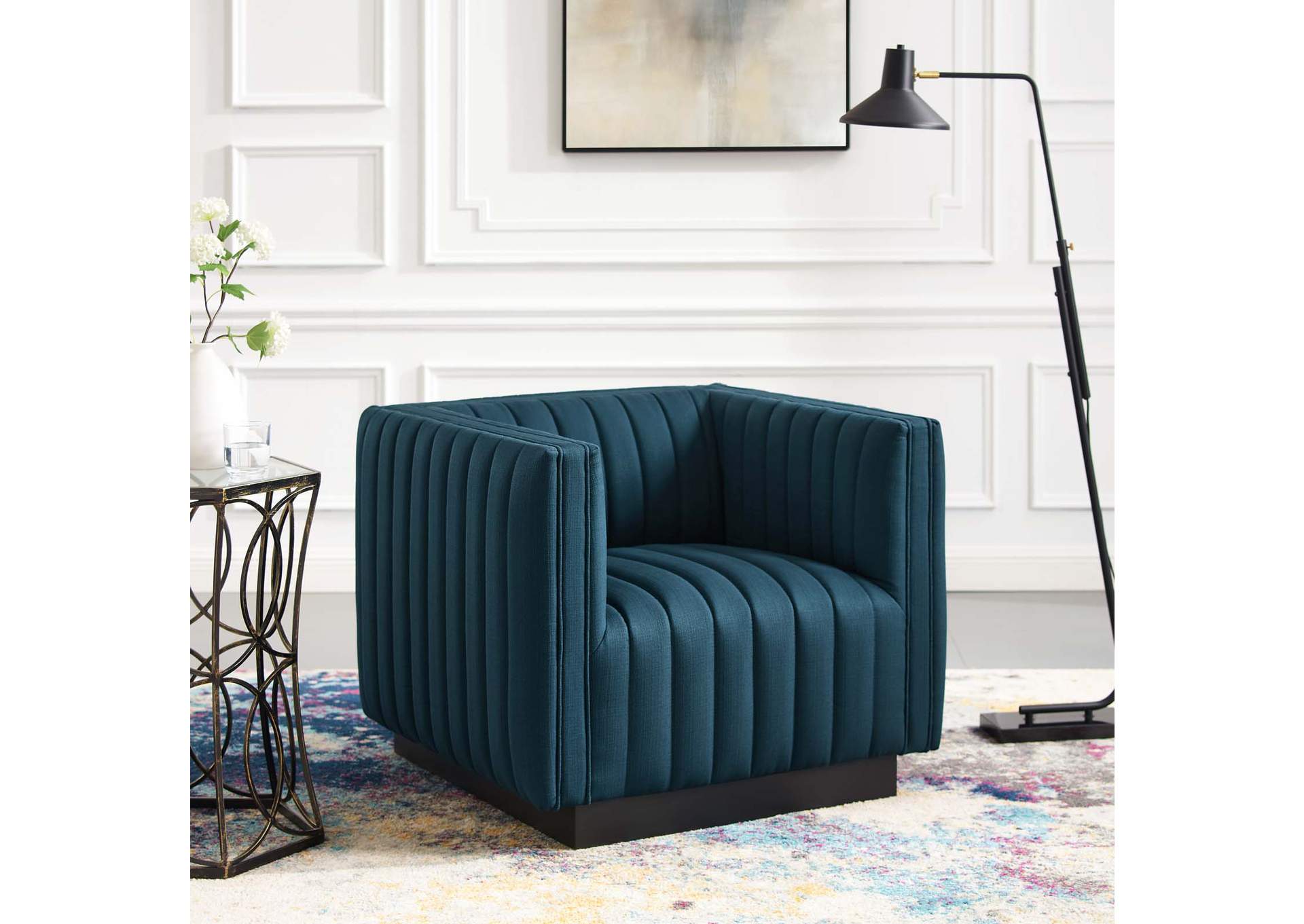 Azure Conjure Tufted Upholstered Fabric Arm Chair,Modway