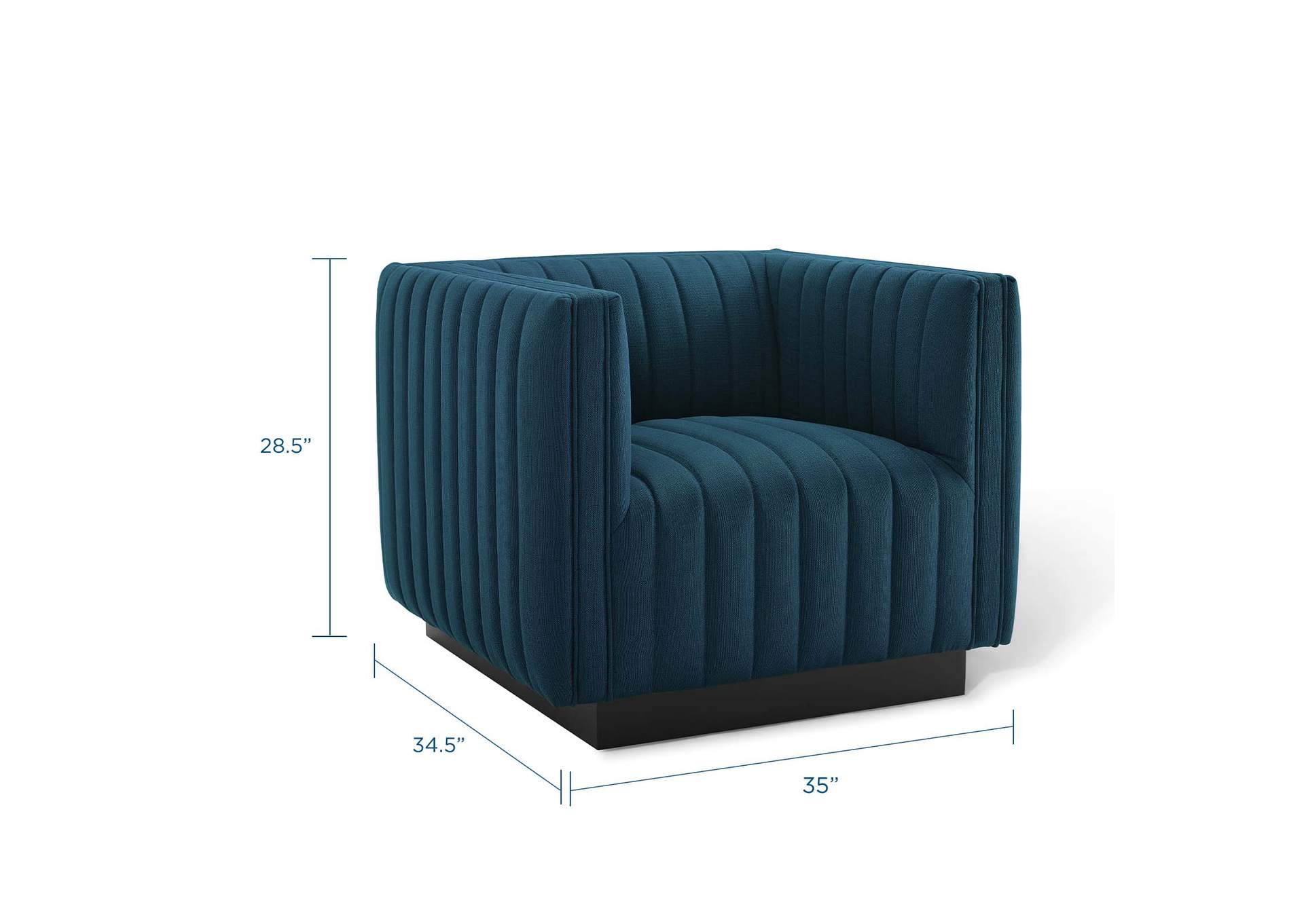 Azure Conjure Tufted Upholstered Fabric Arm Chair,Modway