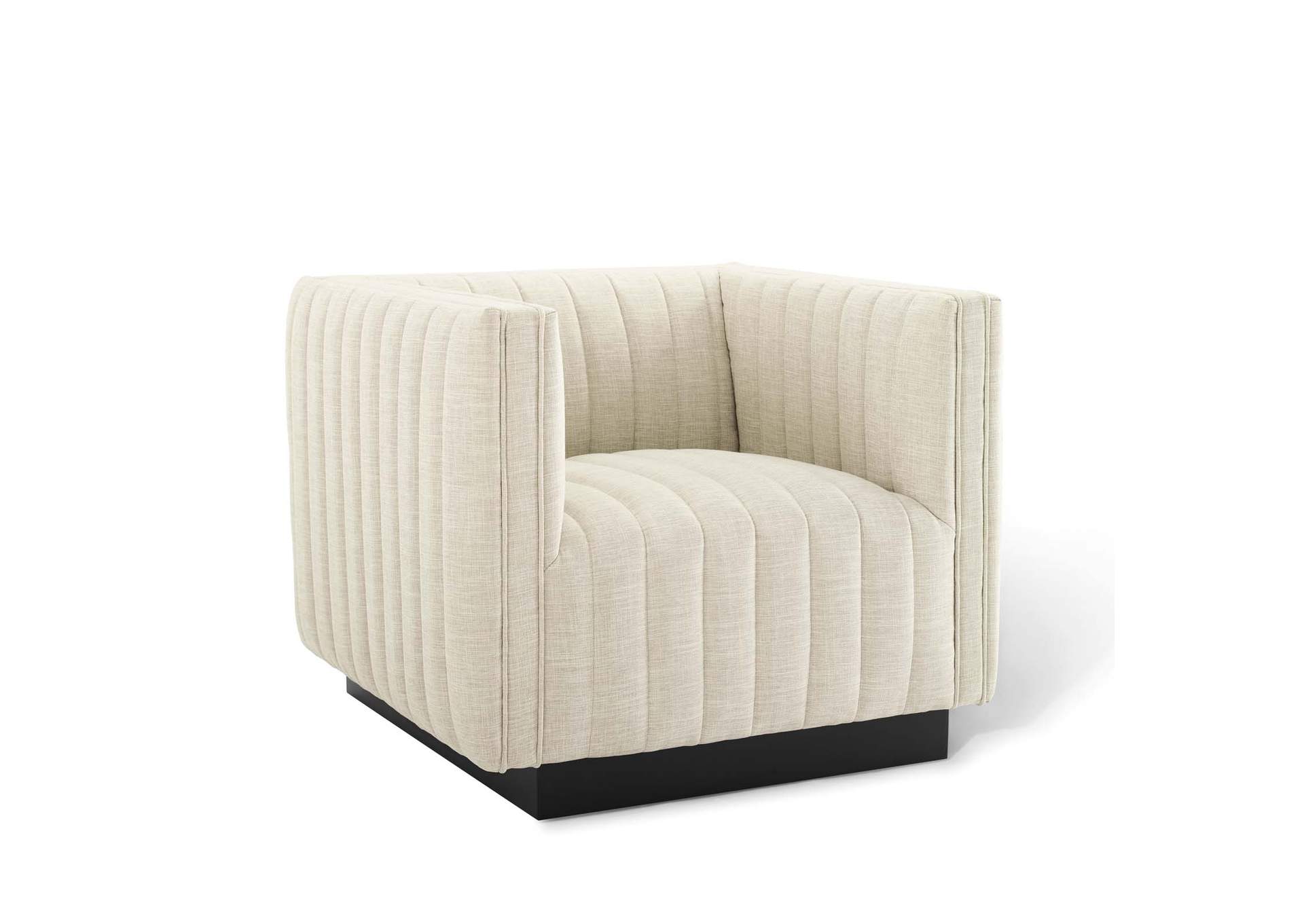 Beige Conjure Tufted Upholstered Fabric Arm Chair,Modway