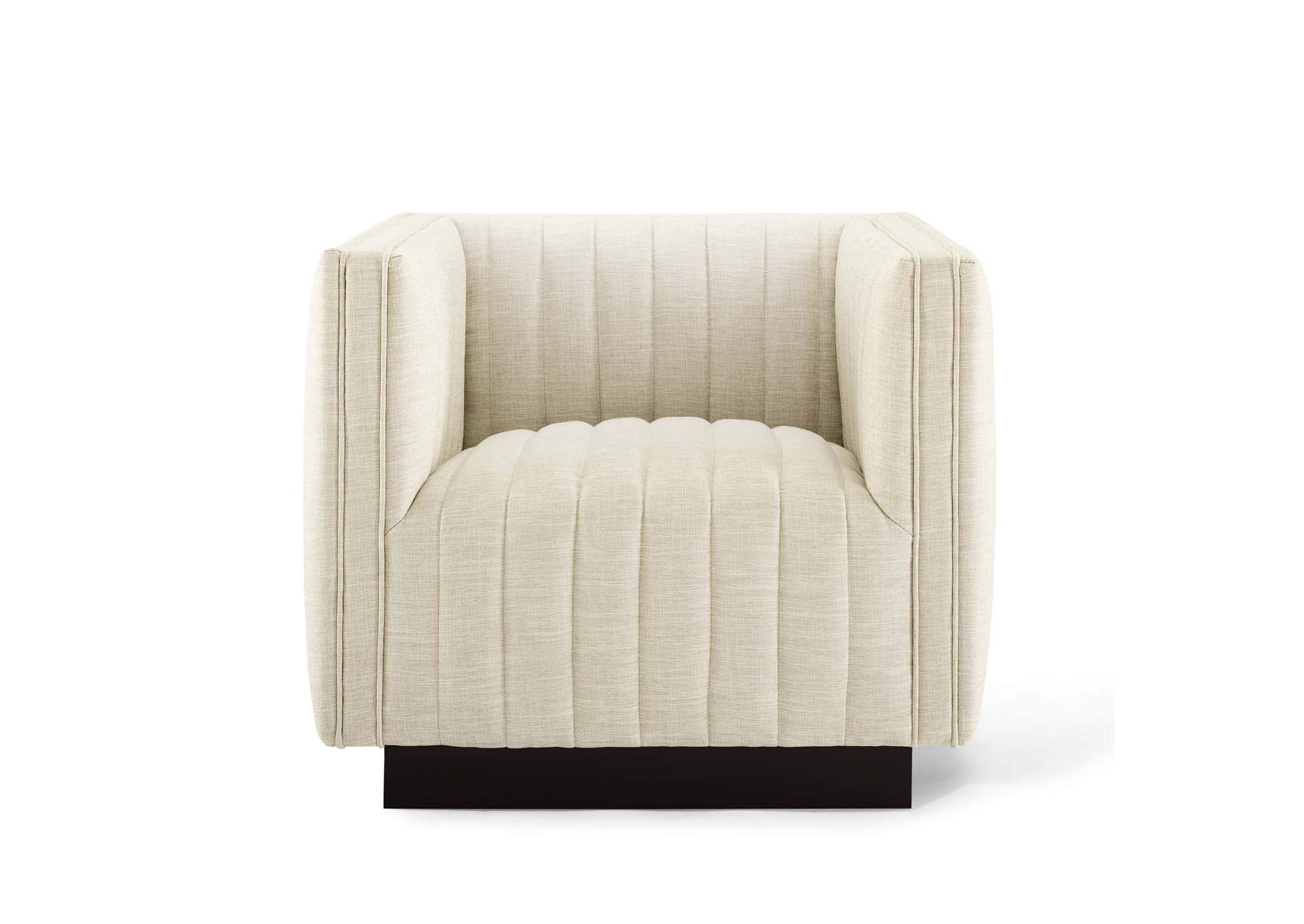 Beige Conjure Tufted Upholstered Fabric Arm Chair,Modway