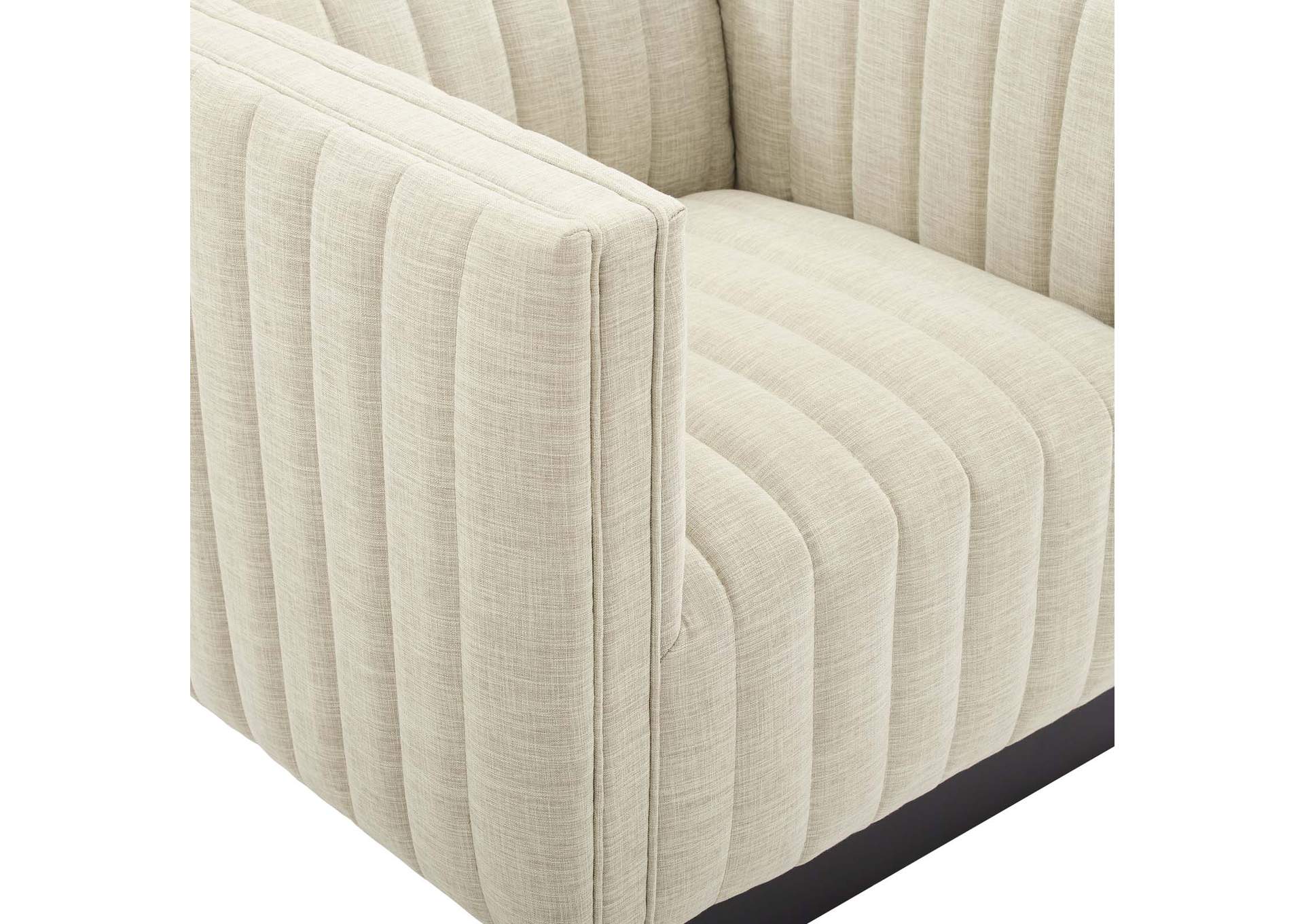 Beige Conjure Tufted Upholstered Fabric Arm Chair,Modway