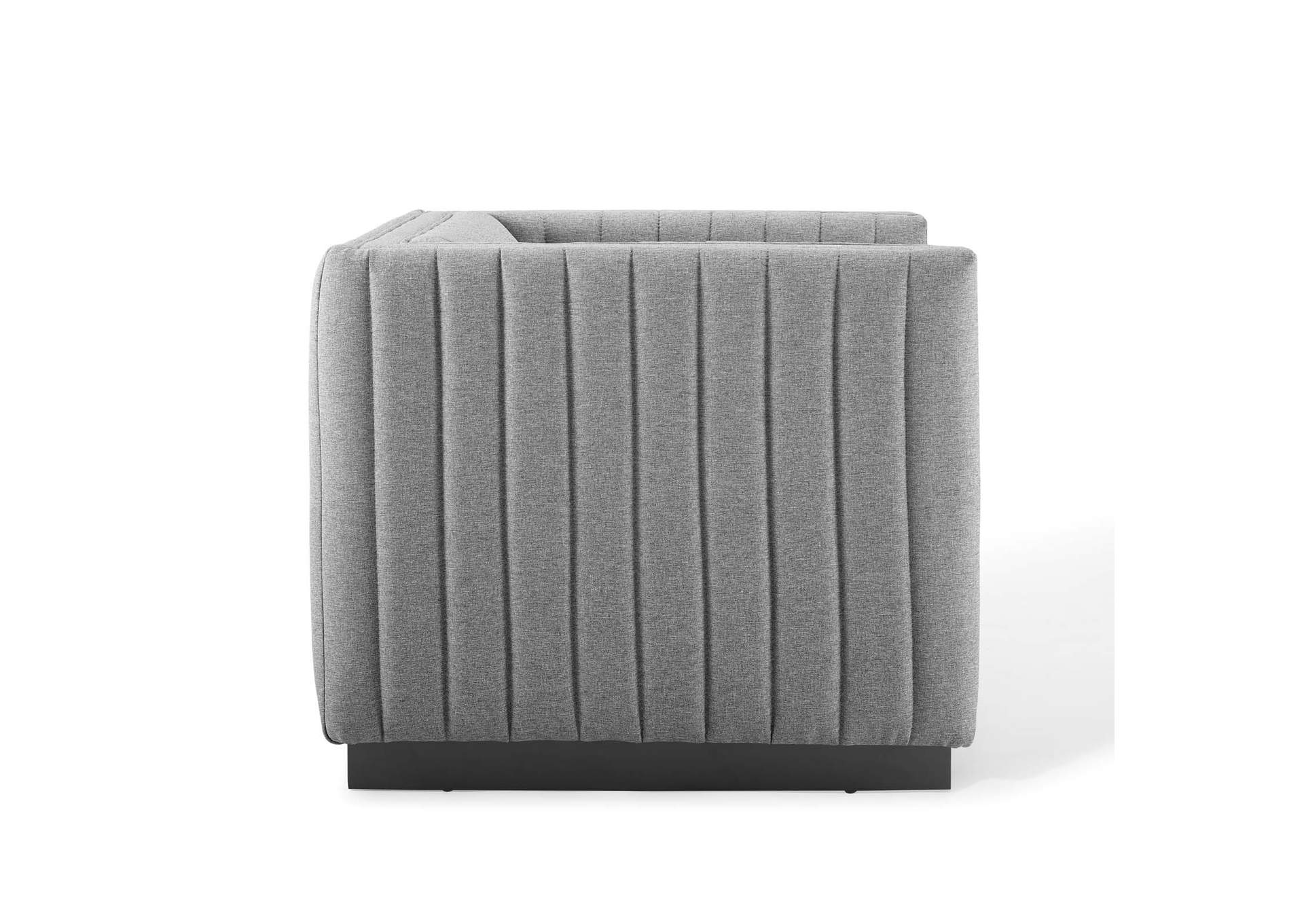 Light Gray Conjure Tufted Upholstered Fabric Arm Chair,Modway