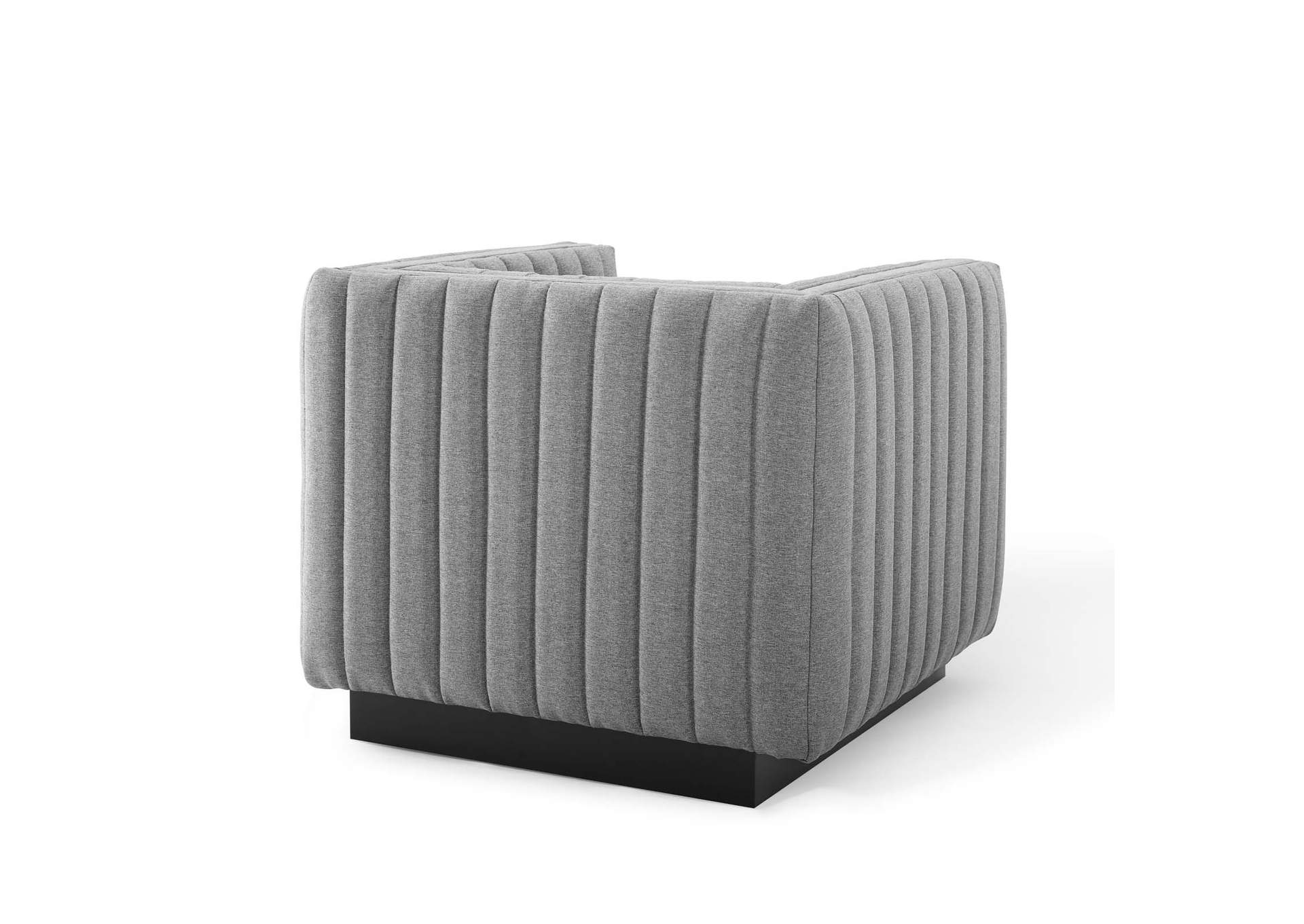 Light Gray Conjure Tufted Upholstered Fabric Arm Chair,Modway