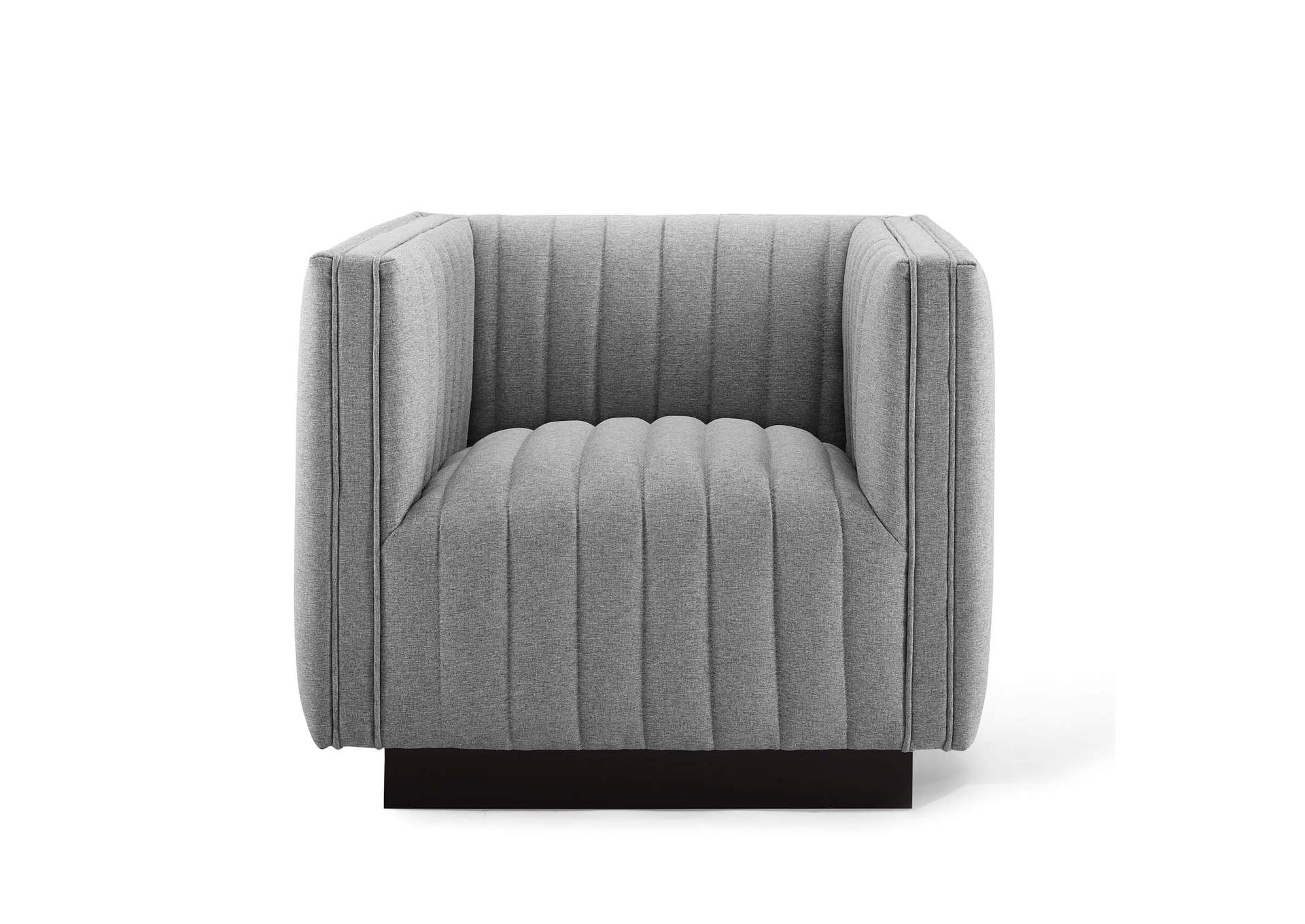 Light Gray Conjure Tufted Upholstered Fabric Arm Chair,Modway