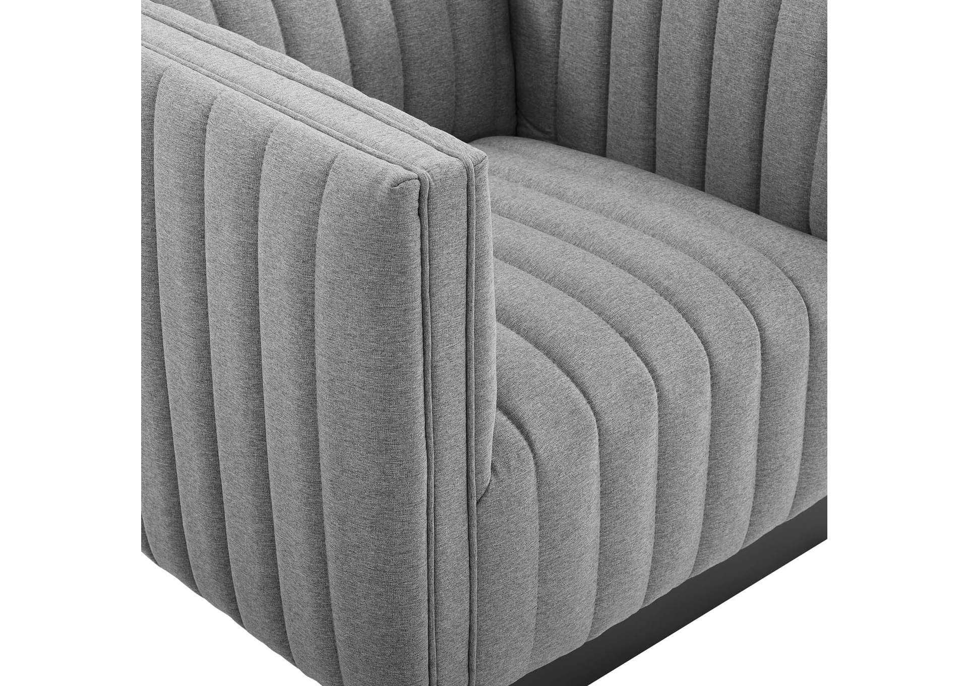 Light Gray Conjure Tufted Upholstered Fabric Arm Chair,Modway