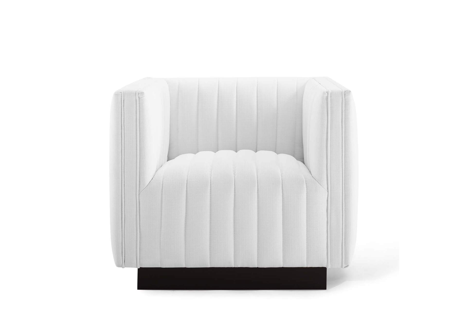 White Conjure Tufted Upholstered Fabric Arm Chair,Modway