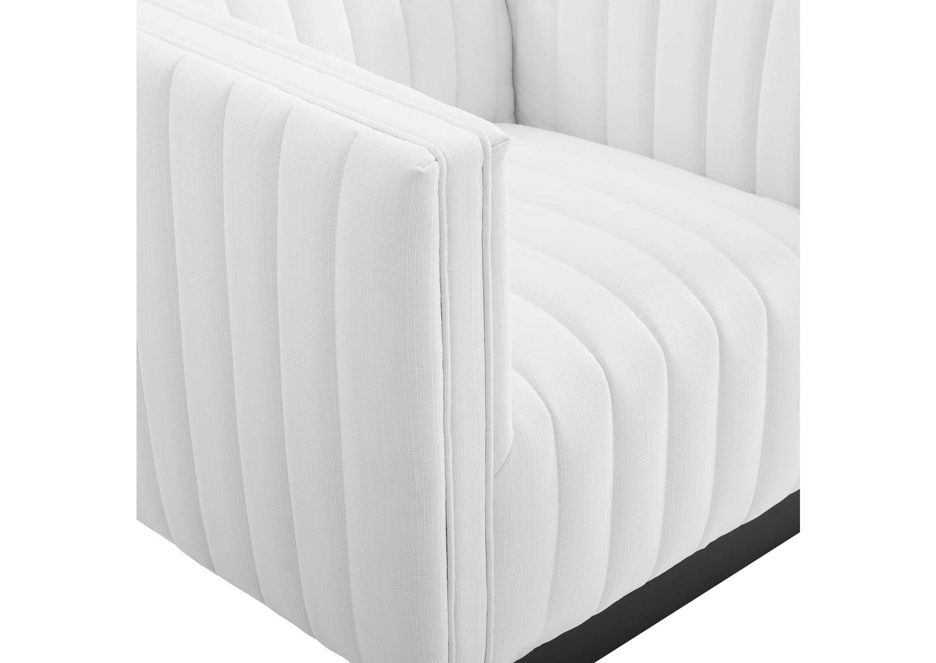 White Conjure Tufted Upholstered Fabric Arm Chair,Modway