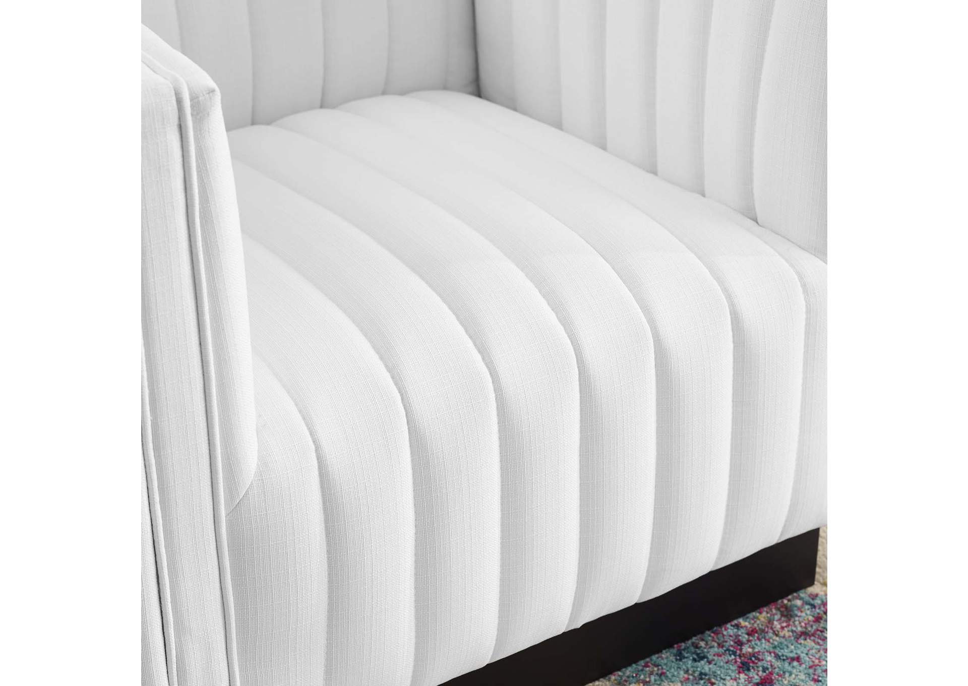 White Conjure Tufted Upholstered Fabric Arm Chair,Modway