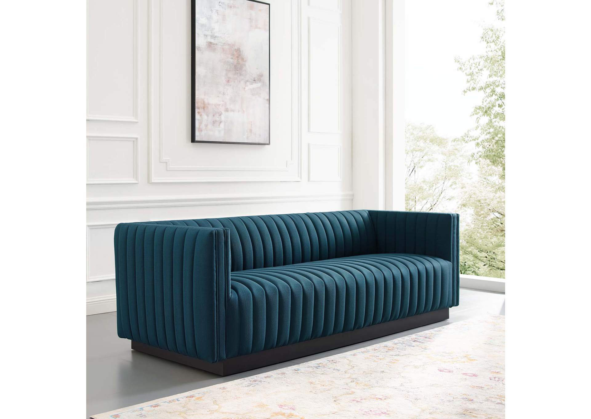 Azure Conjure Tufted Upholstered Fabric Sofa,Modway