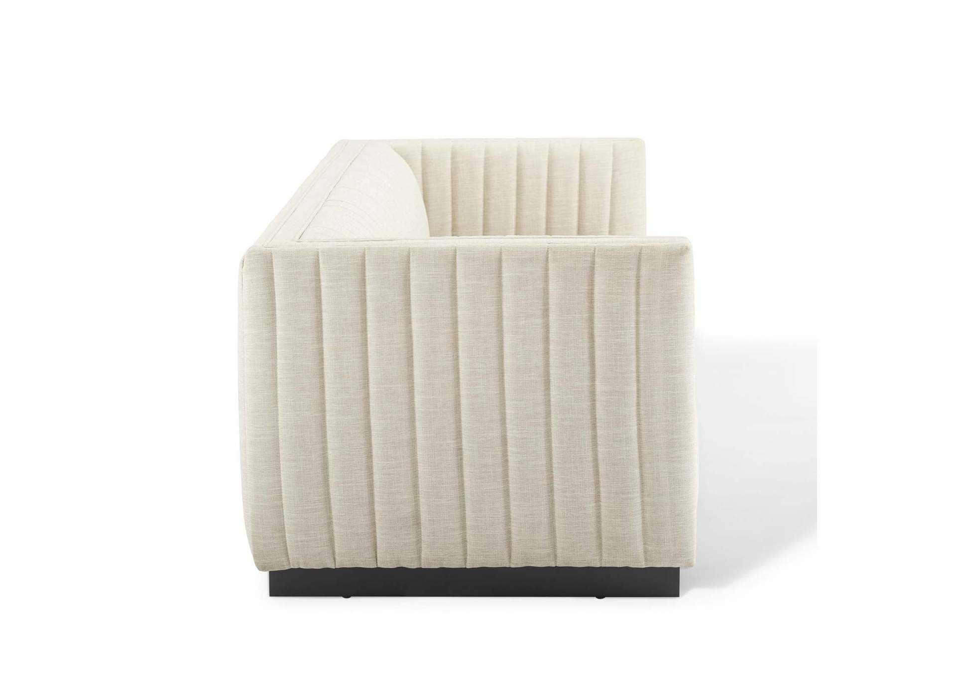 Beige Conjure Tufted Upholstered Fabric Sofa,Modway