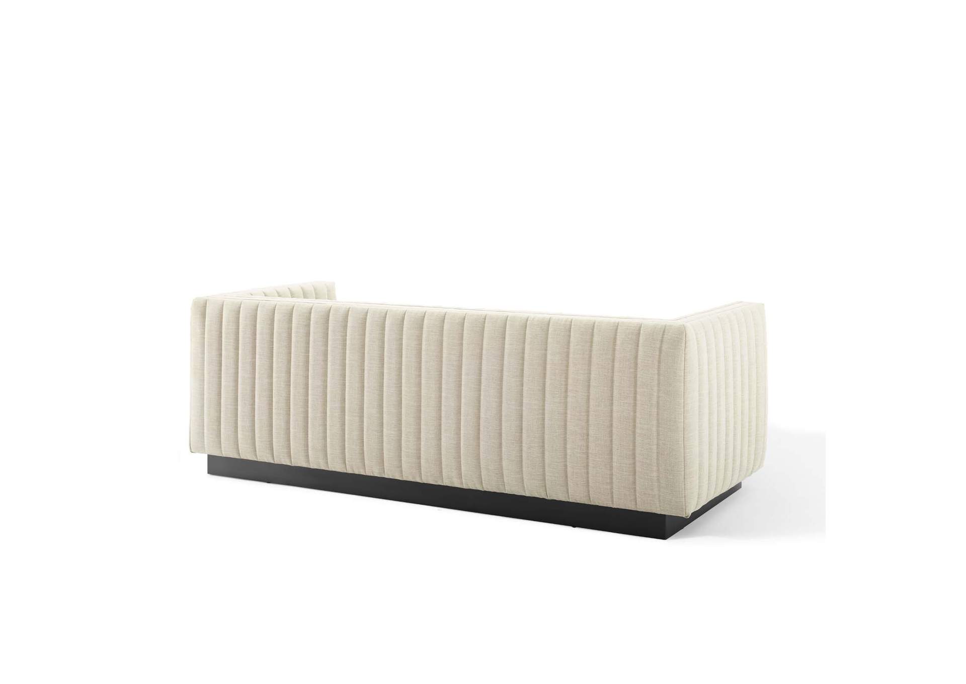 Beige Conjure Tufted Upholstered Fabric Sofa,Modway