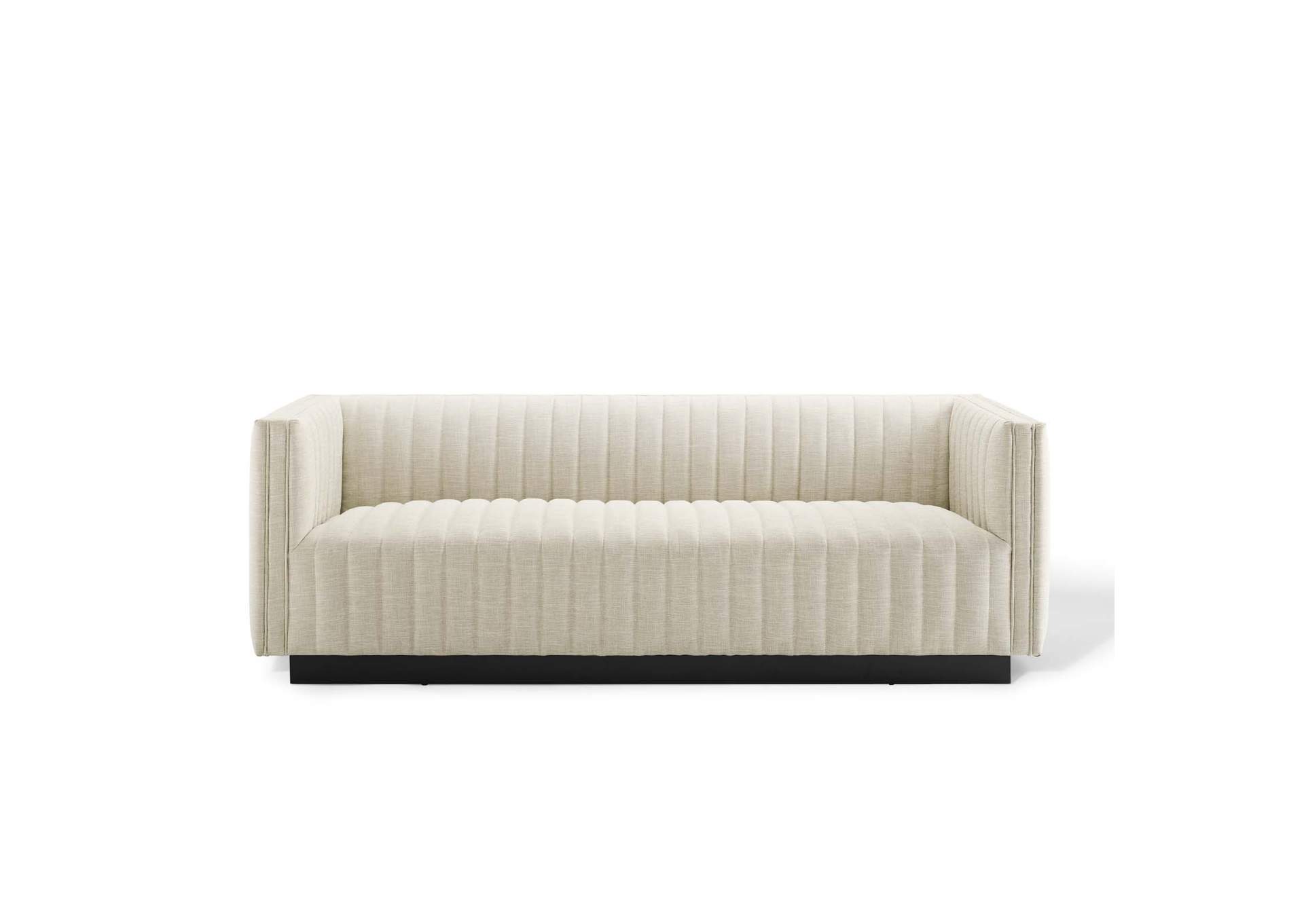 Beige Conjure Tufted Upholstered Fabric Sofa,Modway