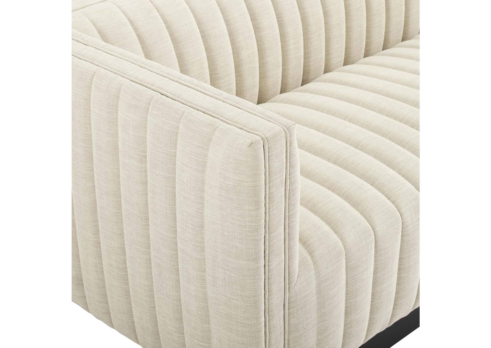 Beige Conjure Tufted Upholstered Fabric Sofa,Modway