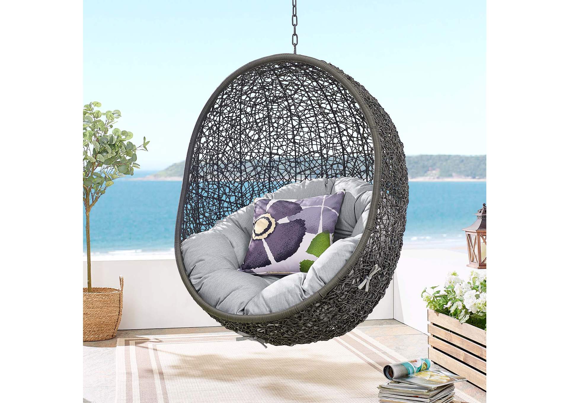 Gray Gray Hide Outdoor Patio Sunbrella,Modway