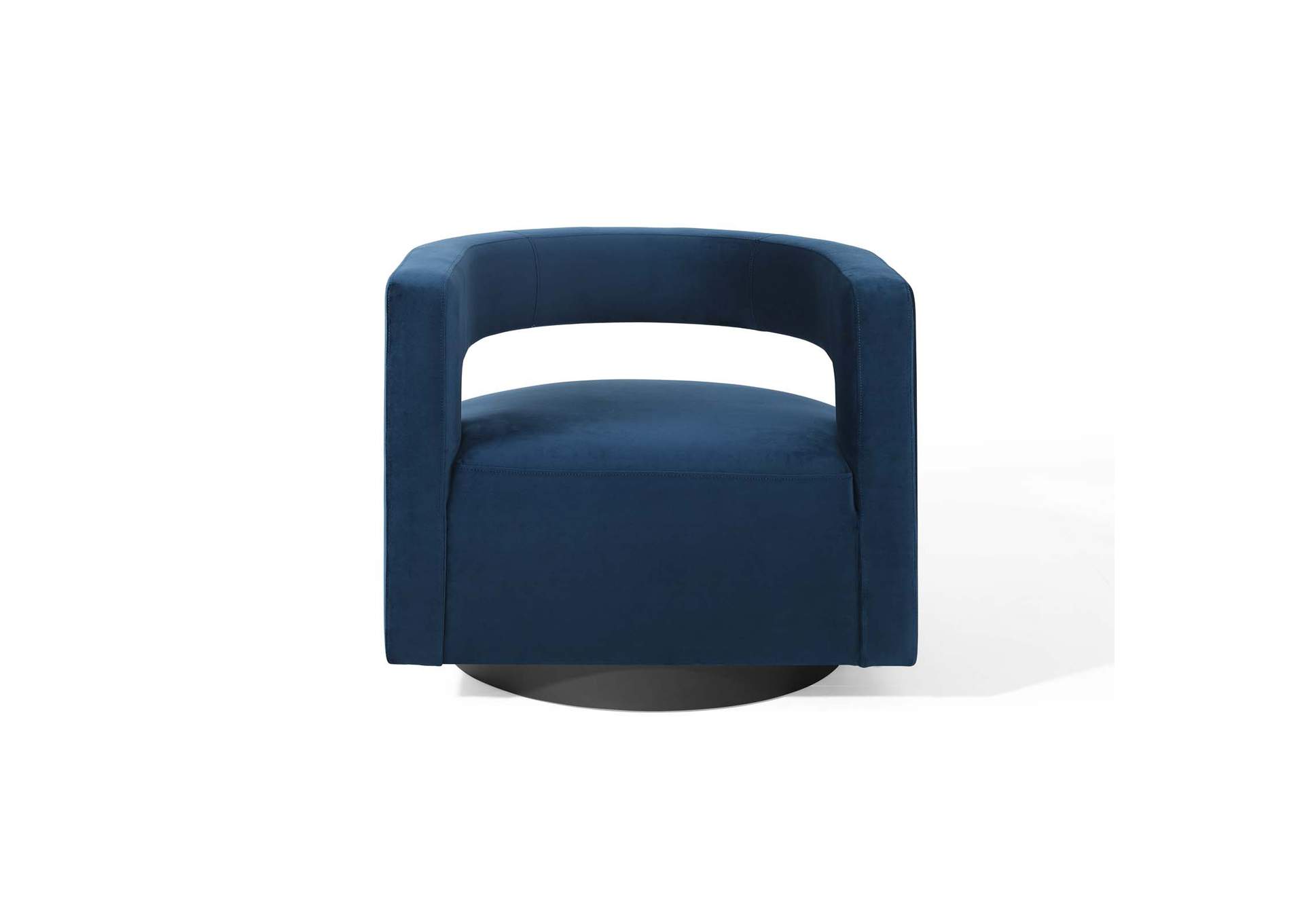 Midnight Blue Spin Cutaway Performance Velvet Swivel Arm Chair,Modway