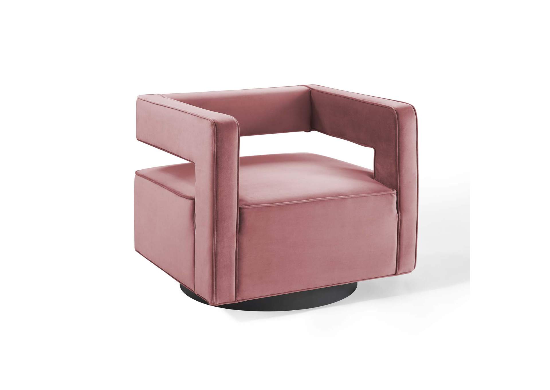 Dusty Rose Booth Performance Velvet Swivel Arm Chair,Modway