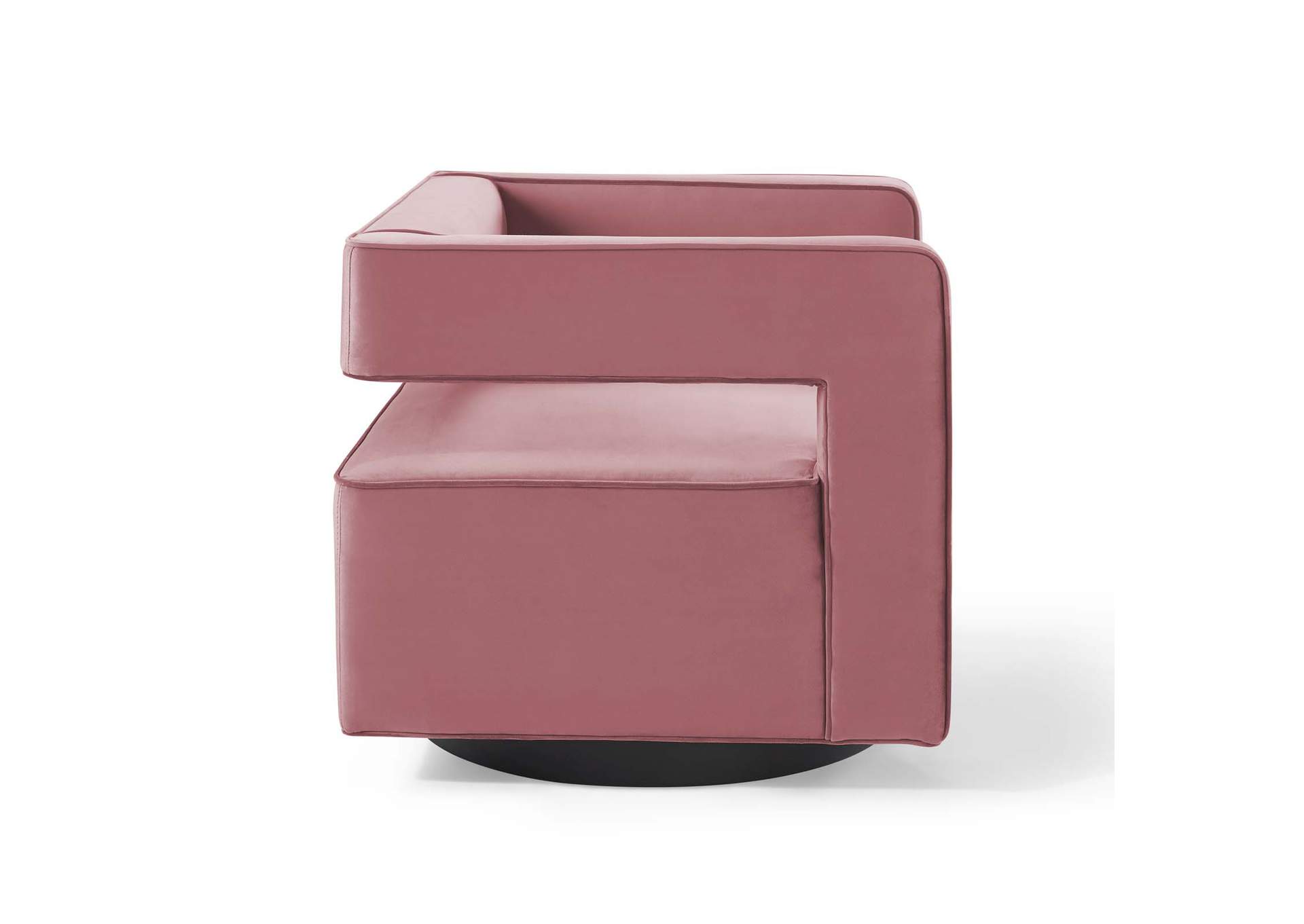 Dusty Rose Booth Performance Velvet Swivel Arm Chair,Modway