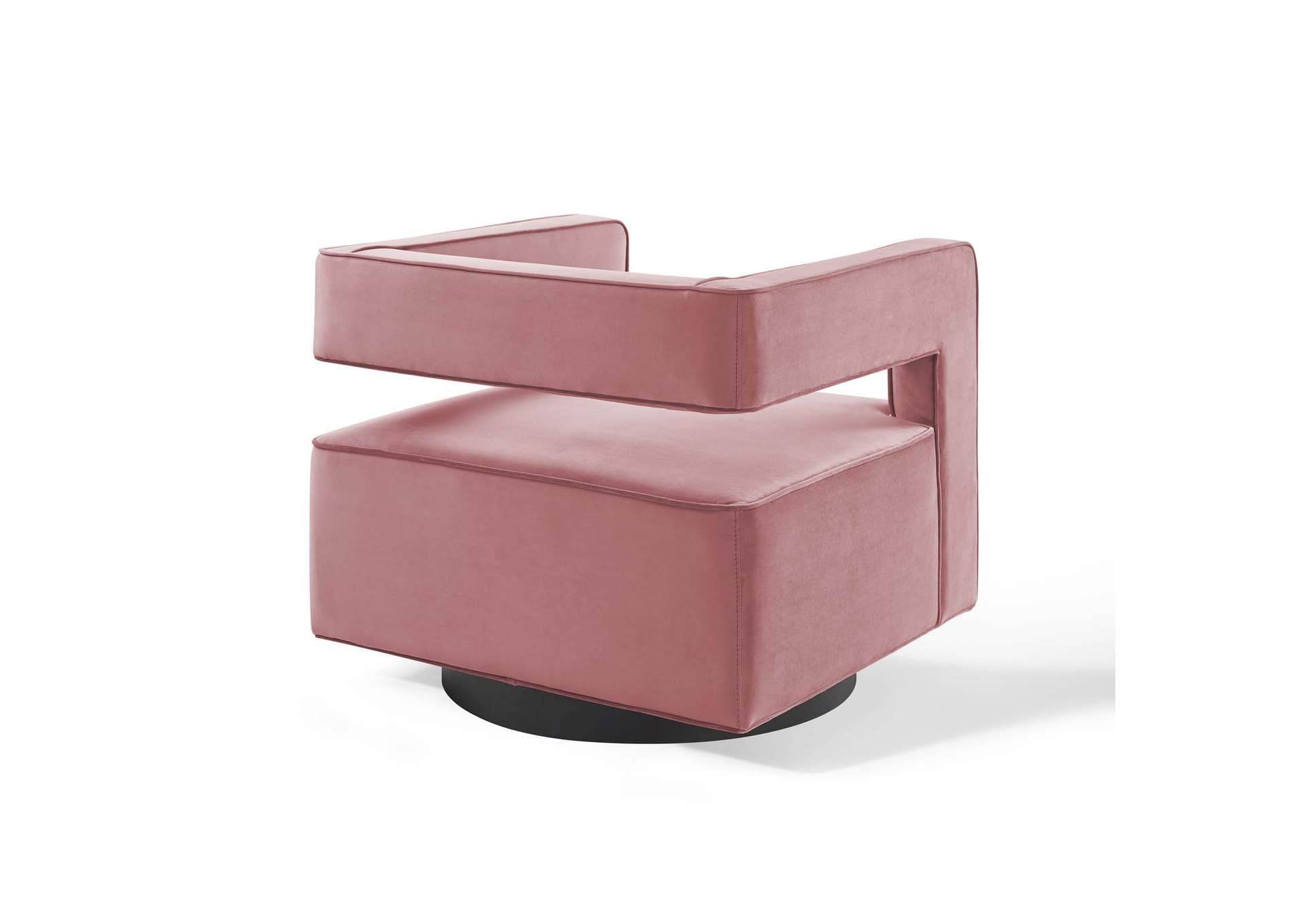 Dusty Rose Booth Performance Velvet Swivel Arm Chair,Modway