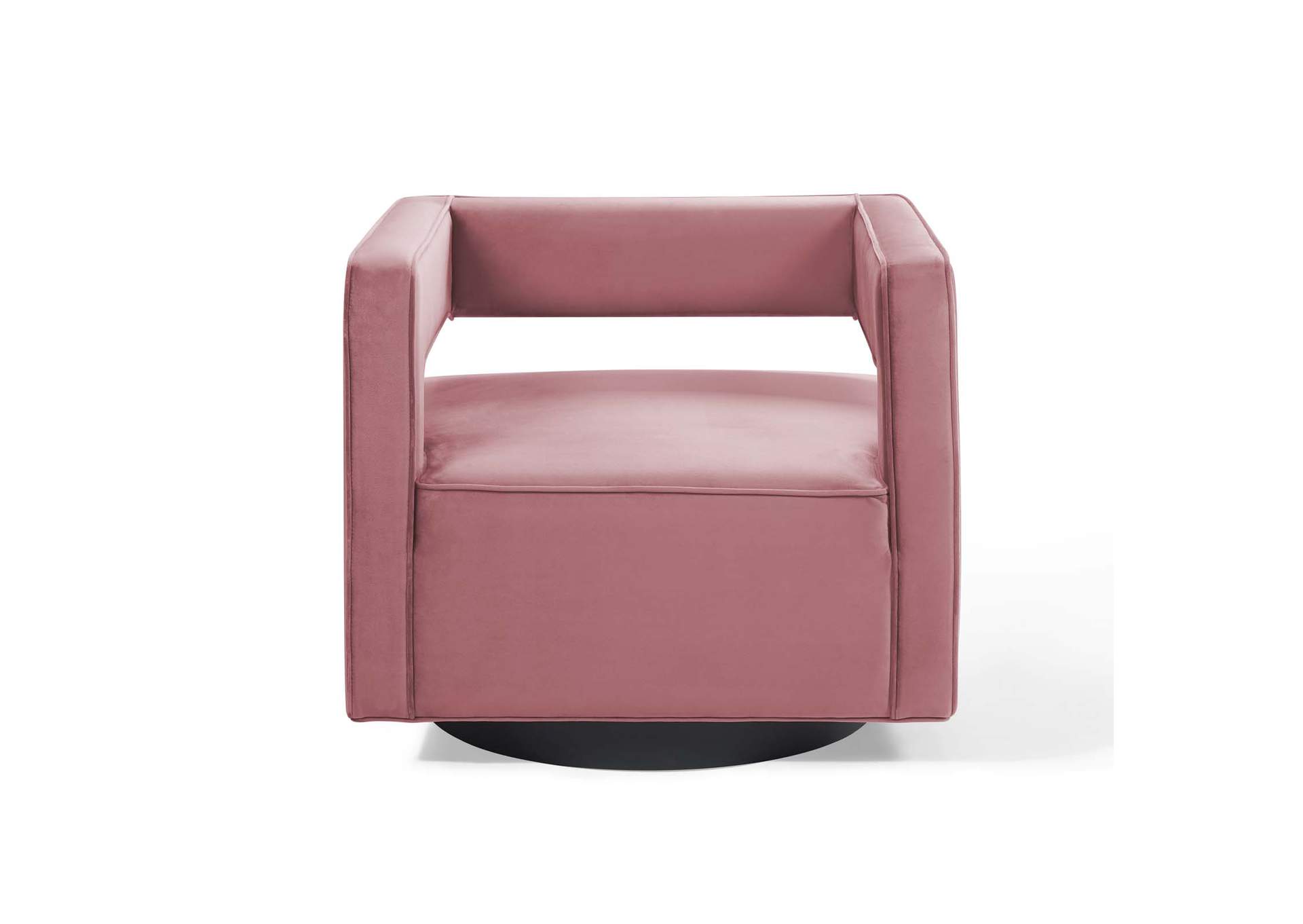 Dusty Rose Booth Performance Velvet Swivel Arm Chair,Modway