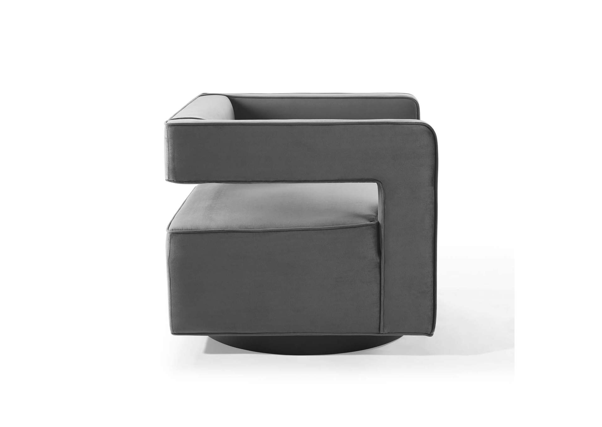 Gray Booth Performance Velvet Swivel Arm Chair,Modway