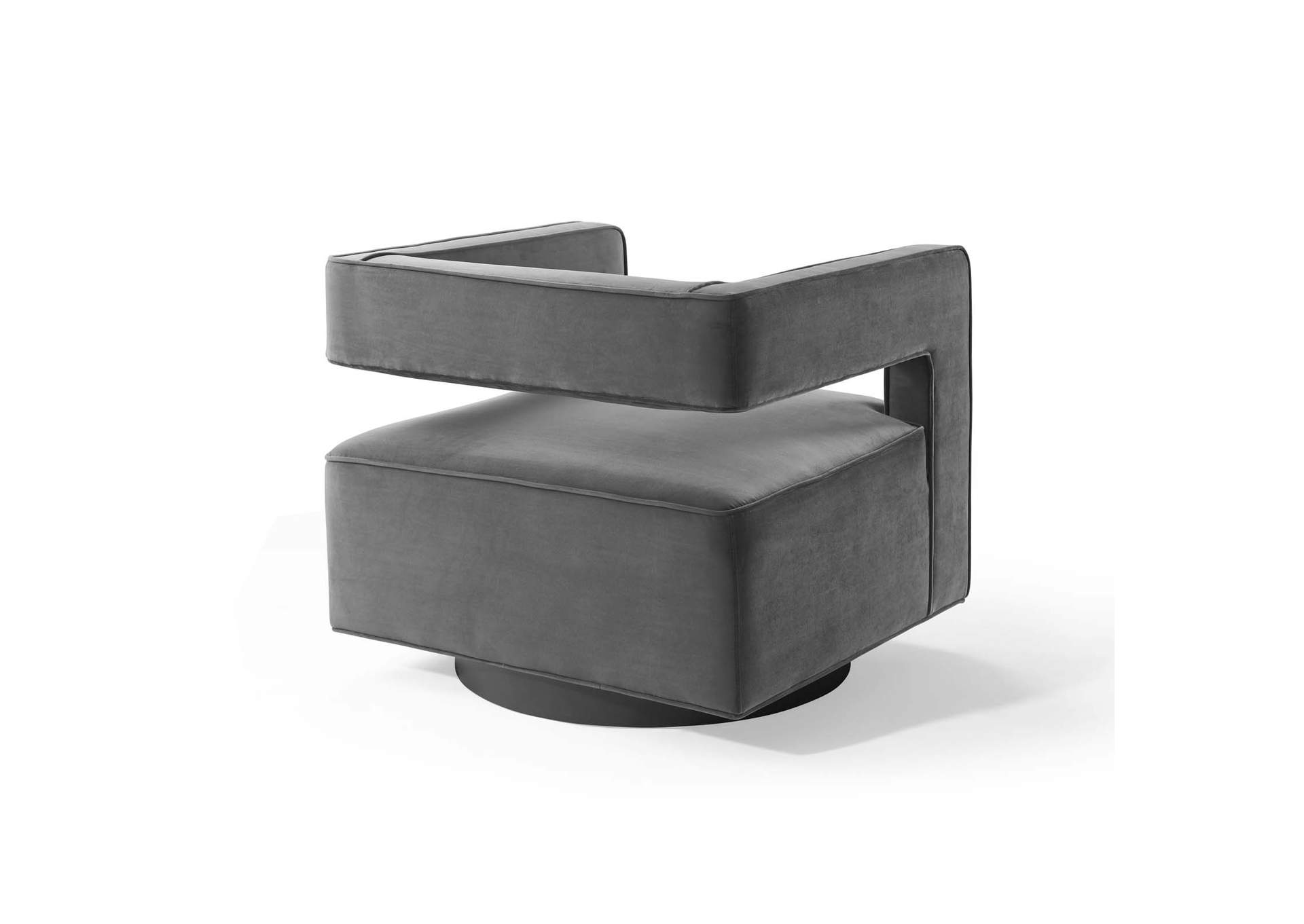 Gray Booth Performance Velvet Swivel Arm Chair,Modway