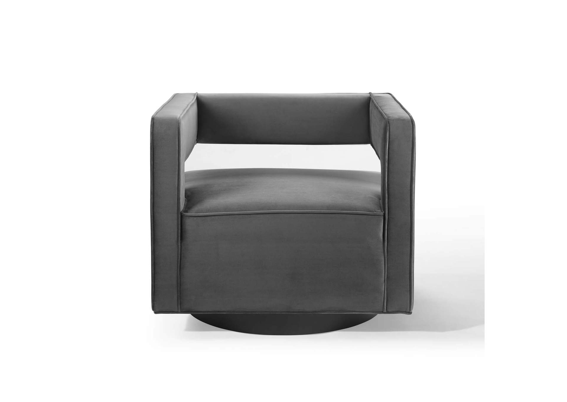 Gray Booth Performance Velvet Swivel Arm Chair,Modway