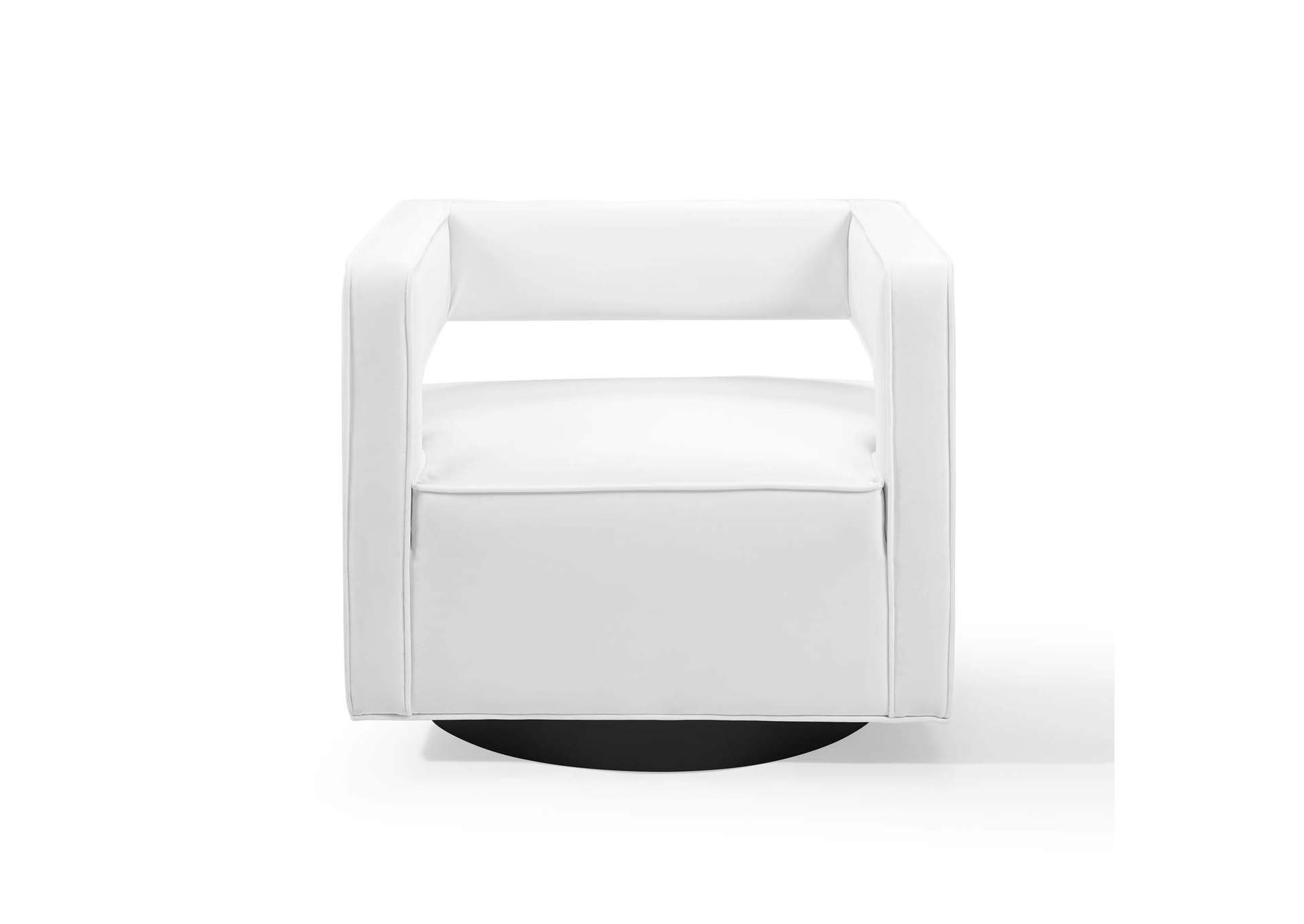 White Booth Performance Velvet Swivel Arm Chair,Modway