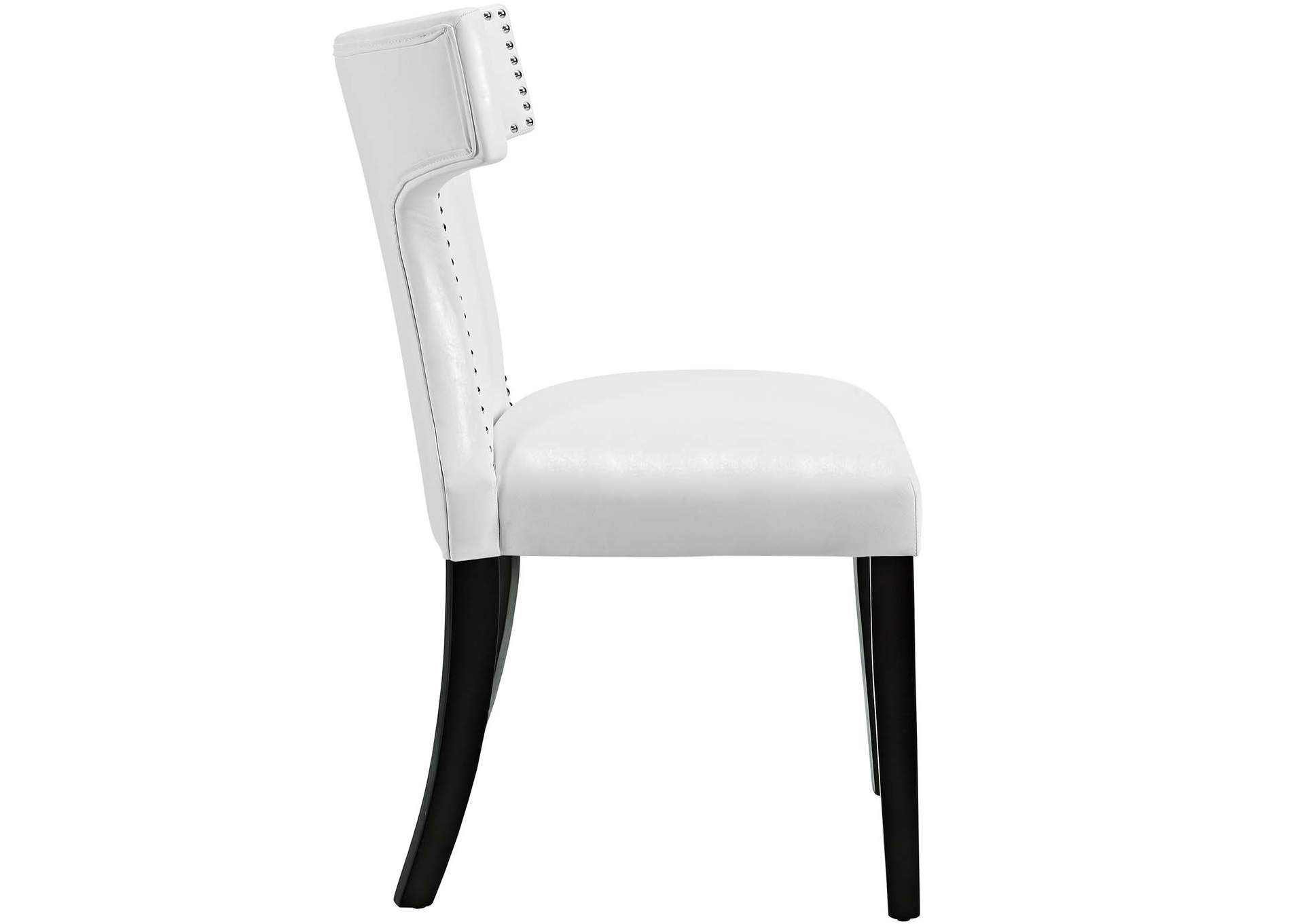 White Curve Dining Chair Vinyl [Set of 2],Modway