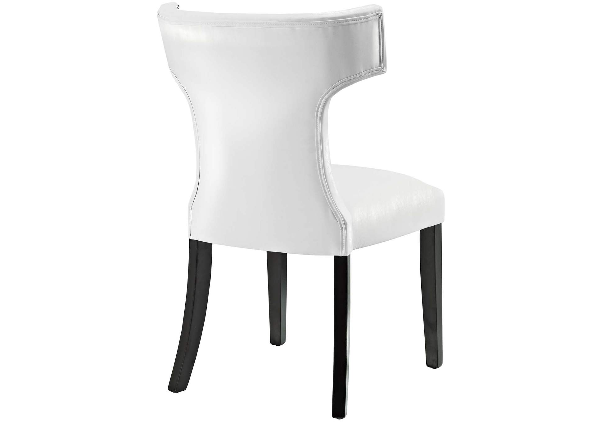 White Curve Dining Chair Vinyl [Set of 2],Modway