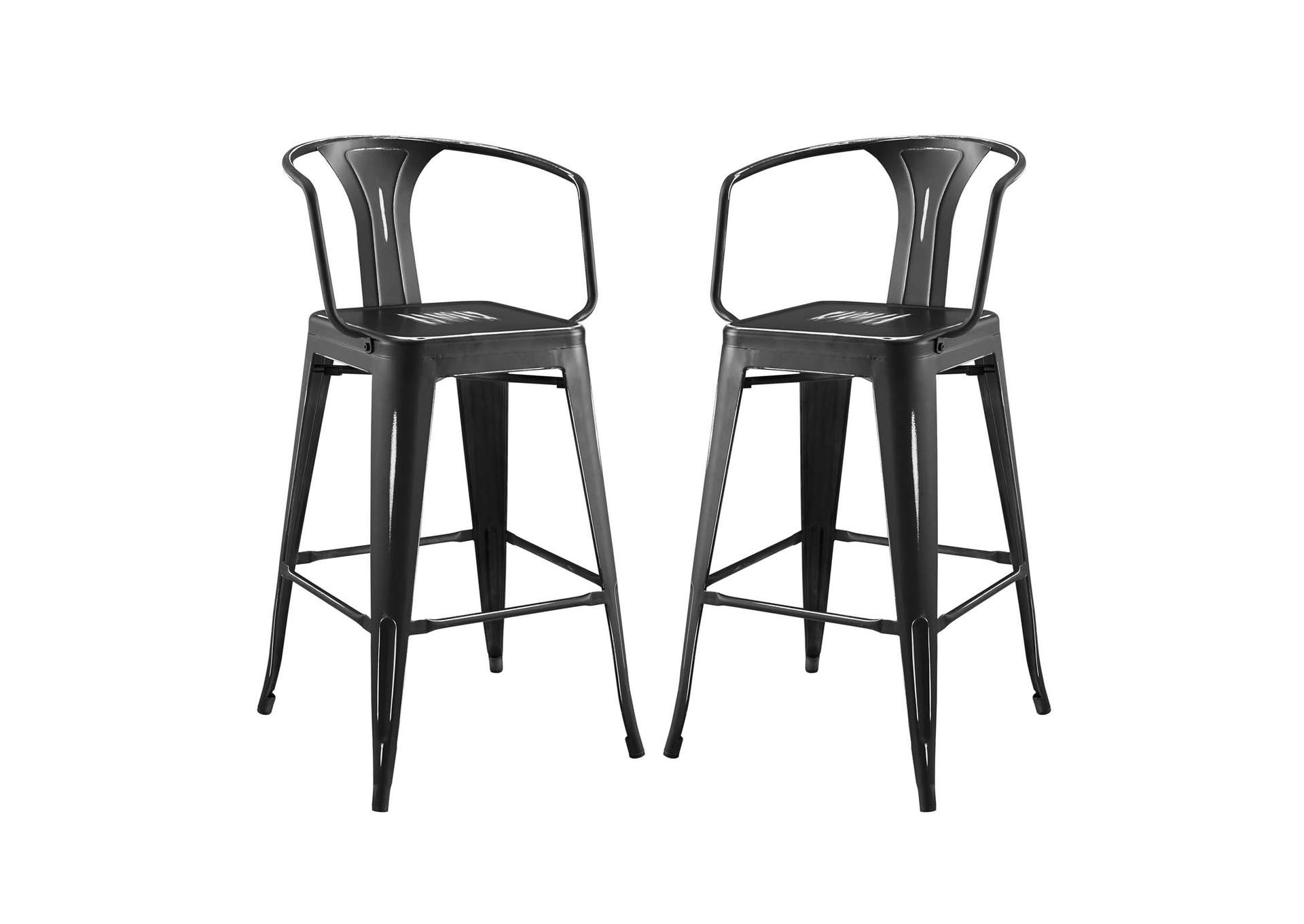 Black Promenade Bar Stool [Set of 2],Modway