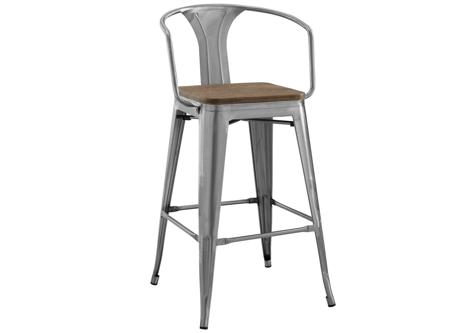 Gunmetal Promenade Bar Stool [Set of 2],Modway