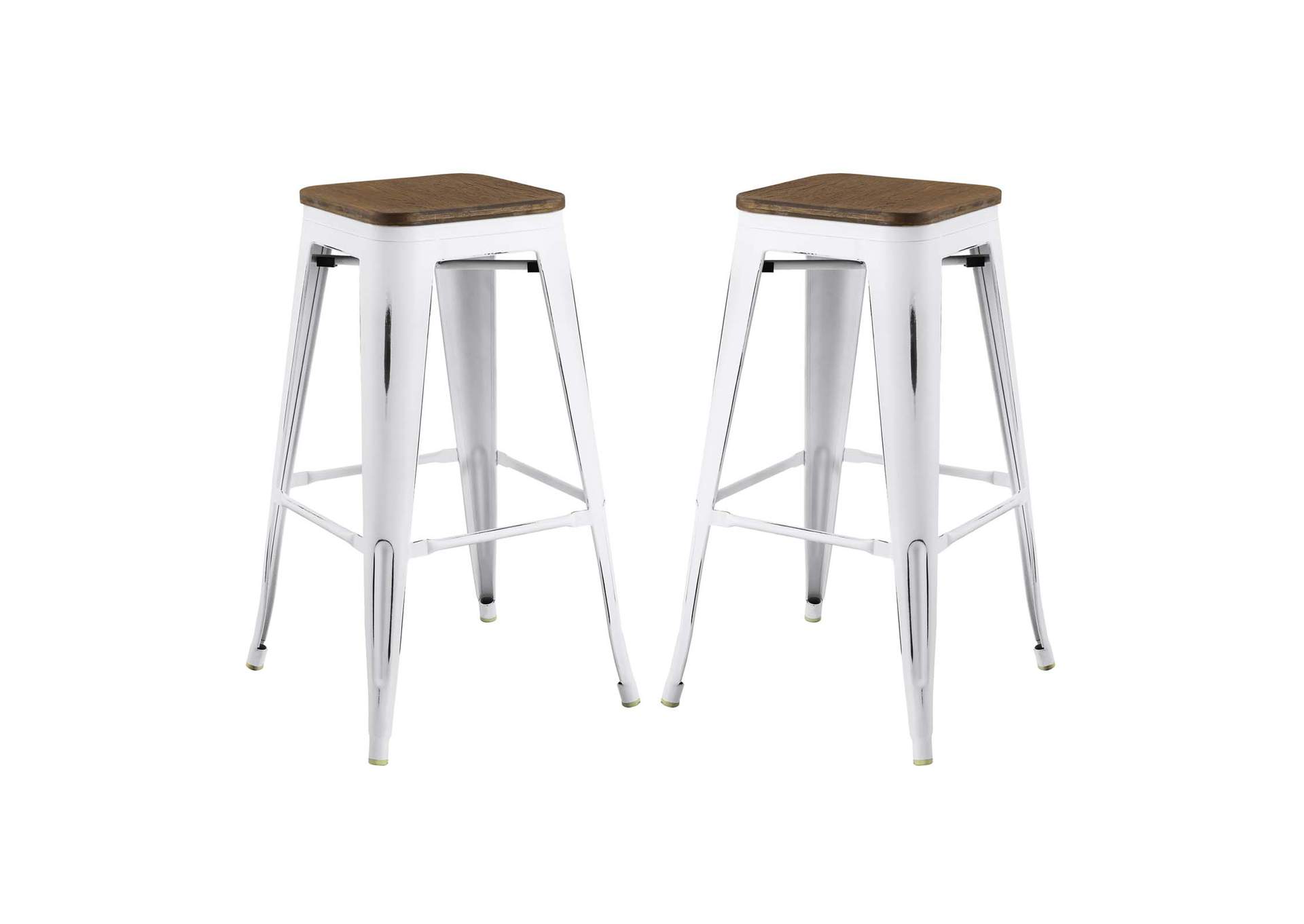 White Promenade Bar Stool [Set of 2],Modway