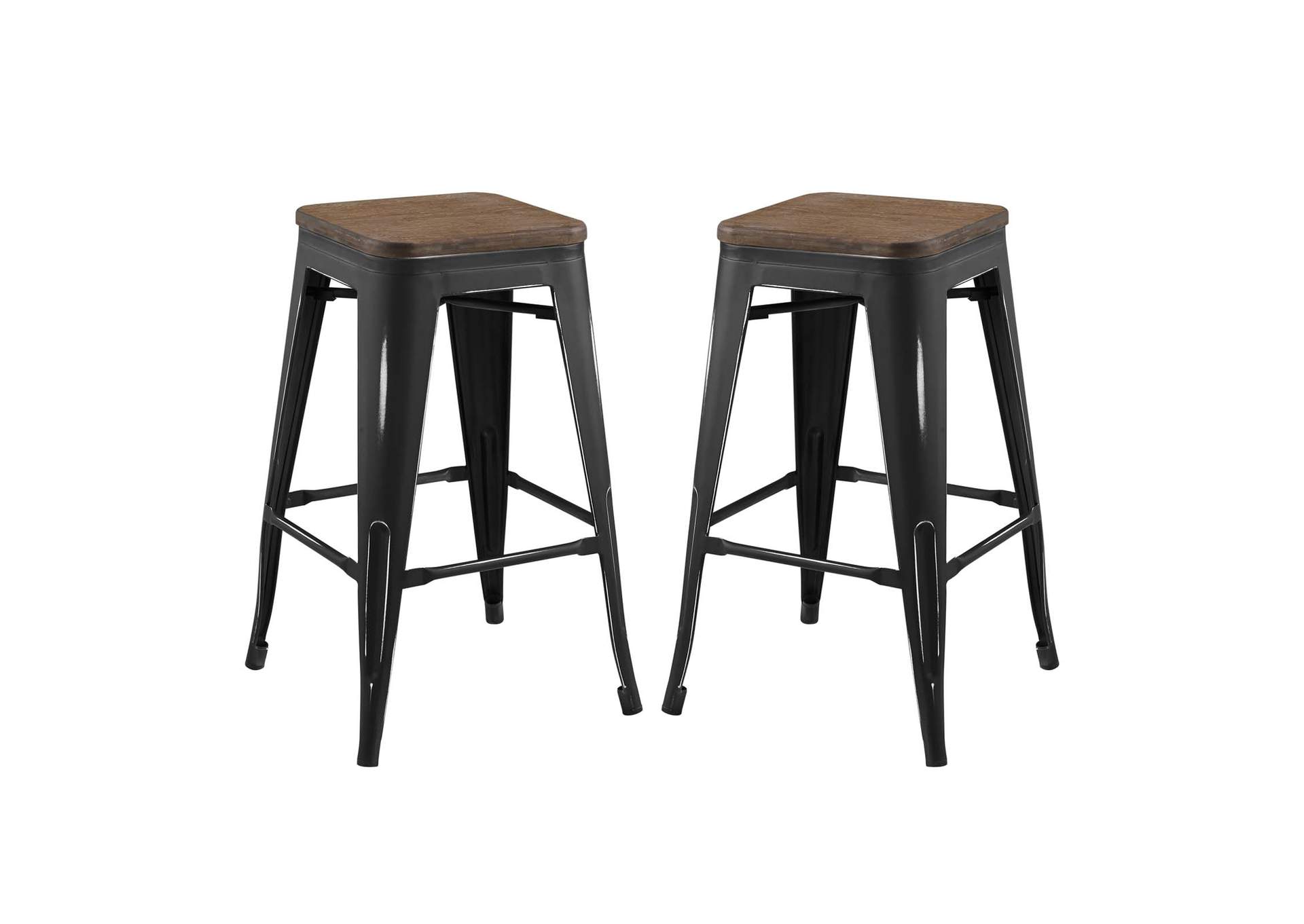 Black Promenade Counter Stool [Set of 2],Modway