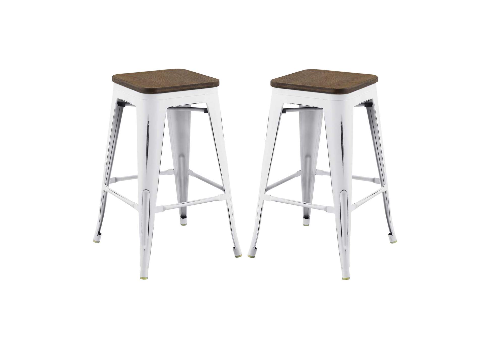 White Promenade Counter Stool [Set of 2],Modway