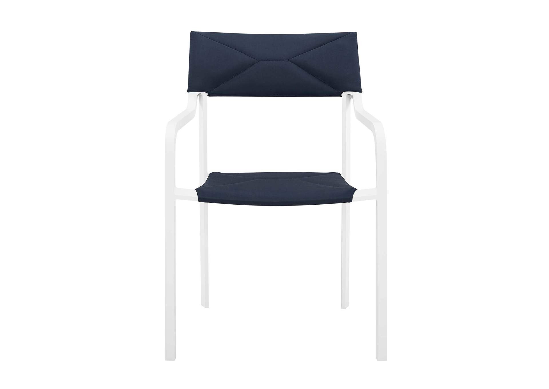 White Navy Raleigh Outdoor Patio Aluminum Armchair [Set of 2],Modway