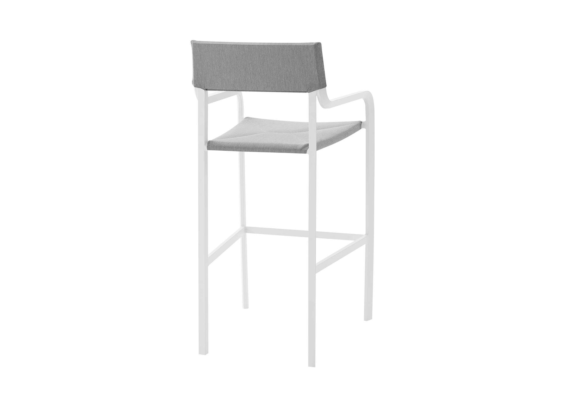 Raleigh White Gray Outdoor Patio Aluminum Bar Stool [Set of 2],Modway