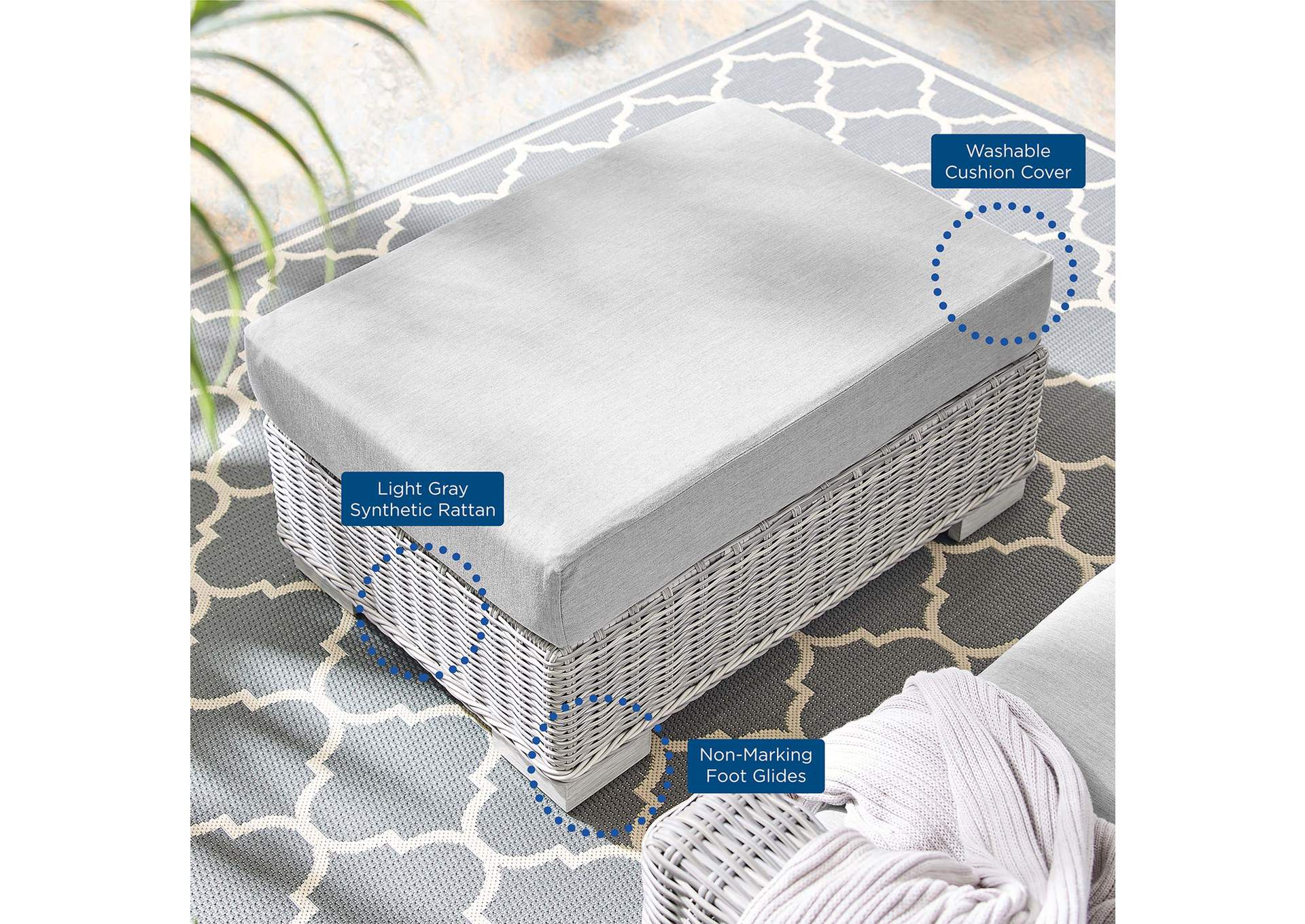 Light Gray Gray Conway Sunbrella,Modway
