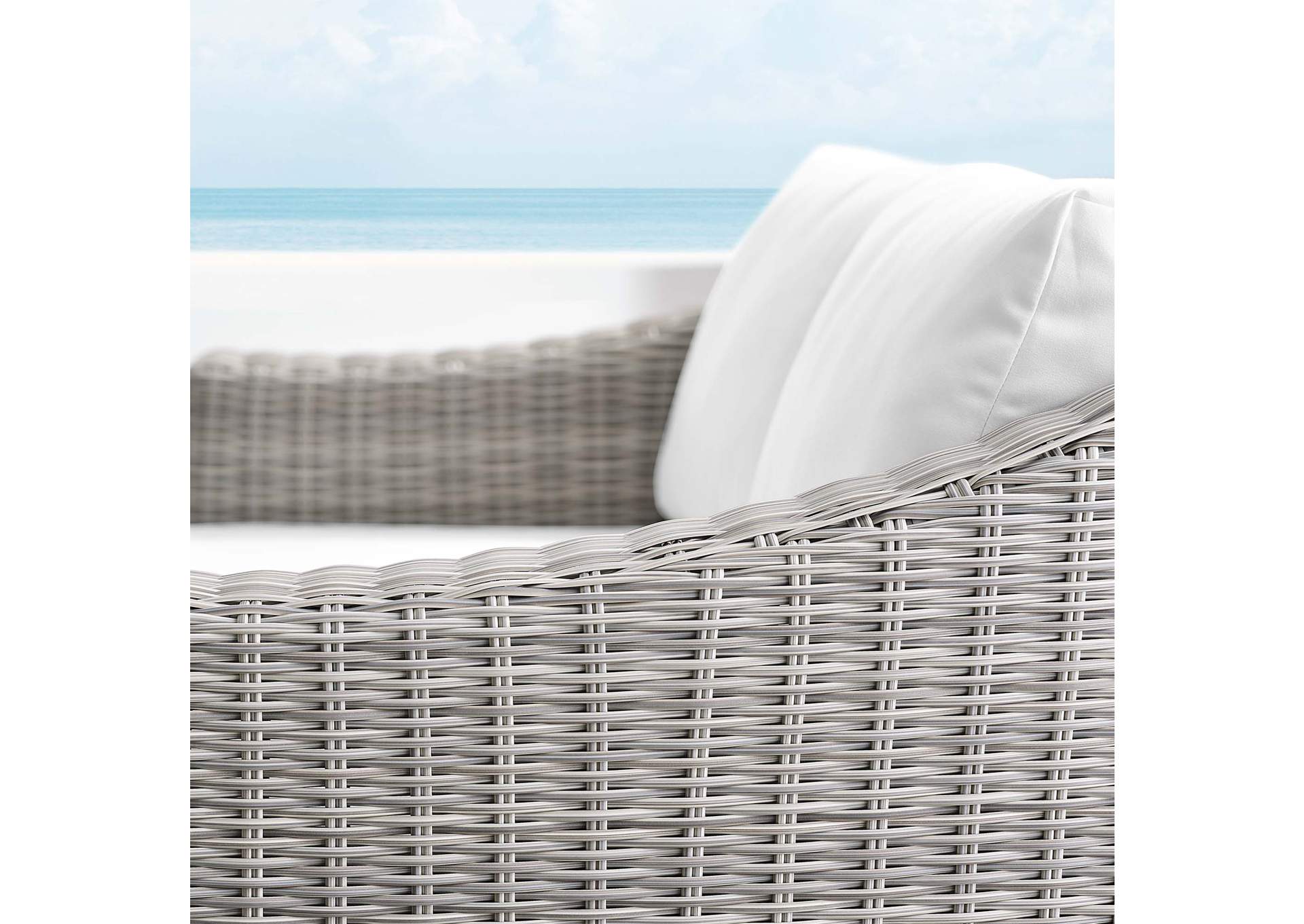 Light Gray White Conway Sunbrella,Modway