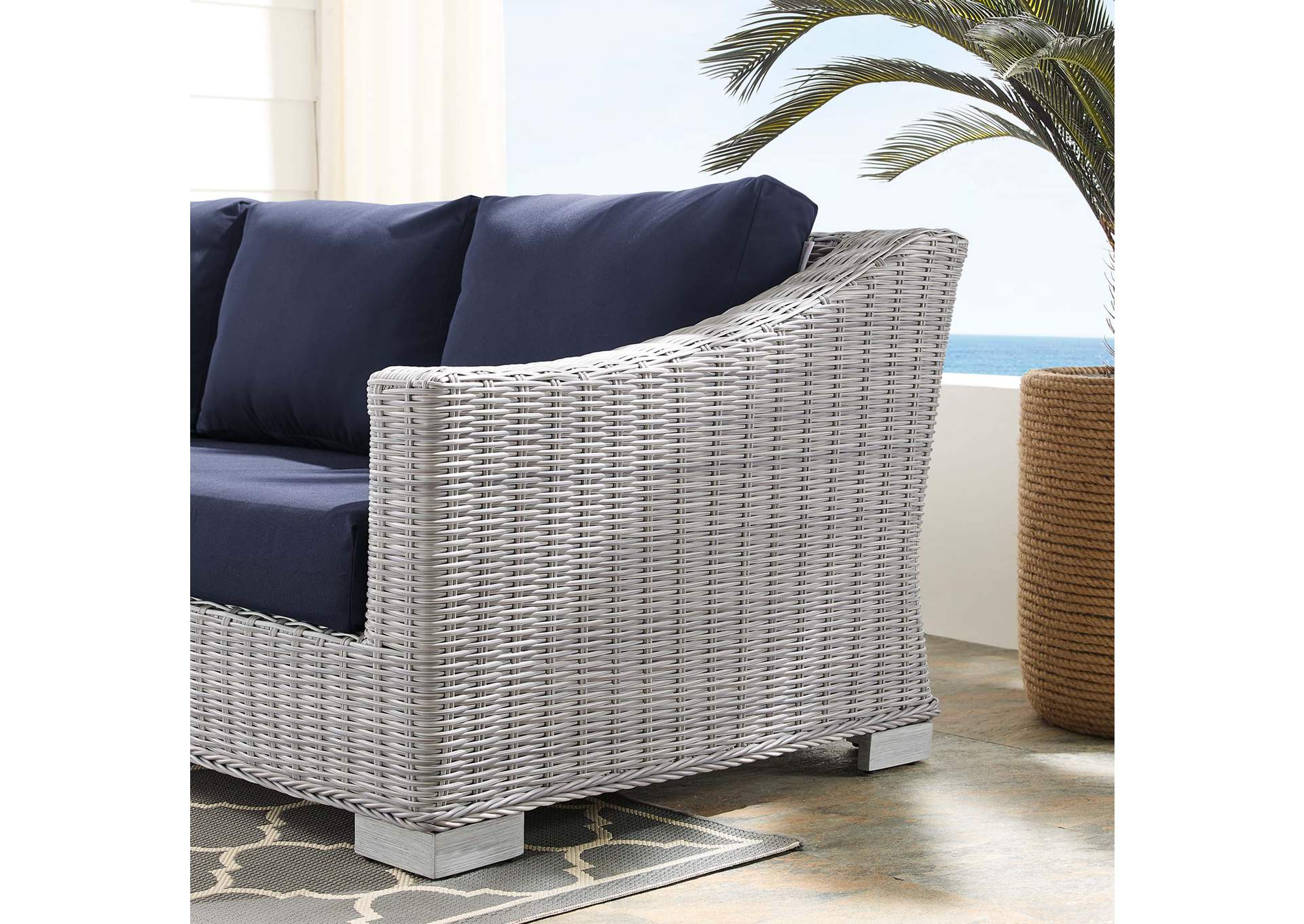 Light Gray Navy Conway Sunbrella,Modway