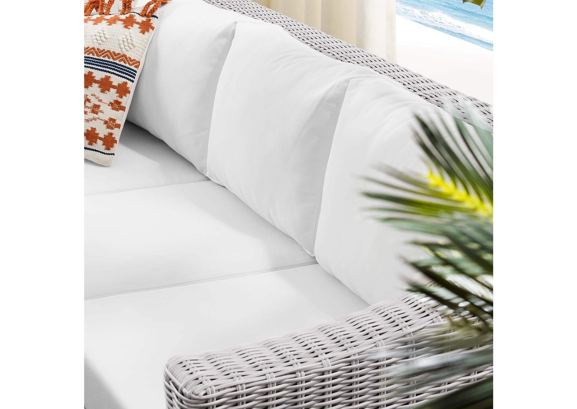 Light Gray White Conway Sunbrella,Modway