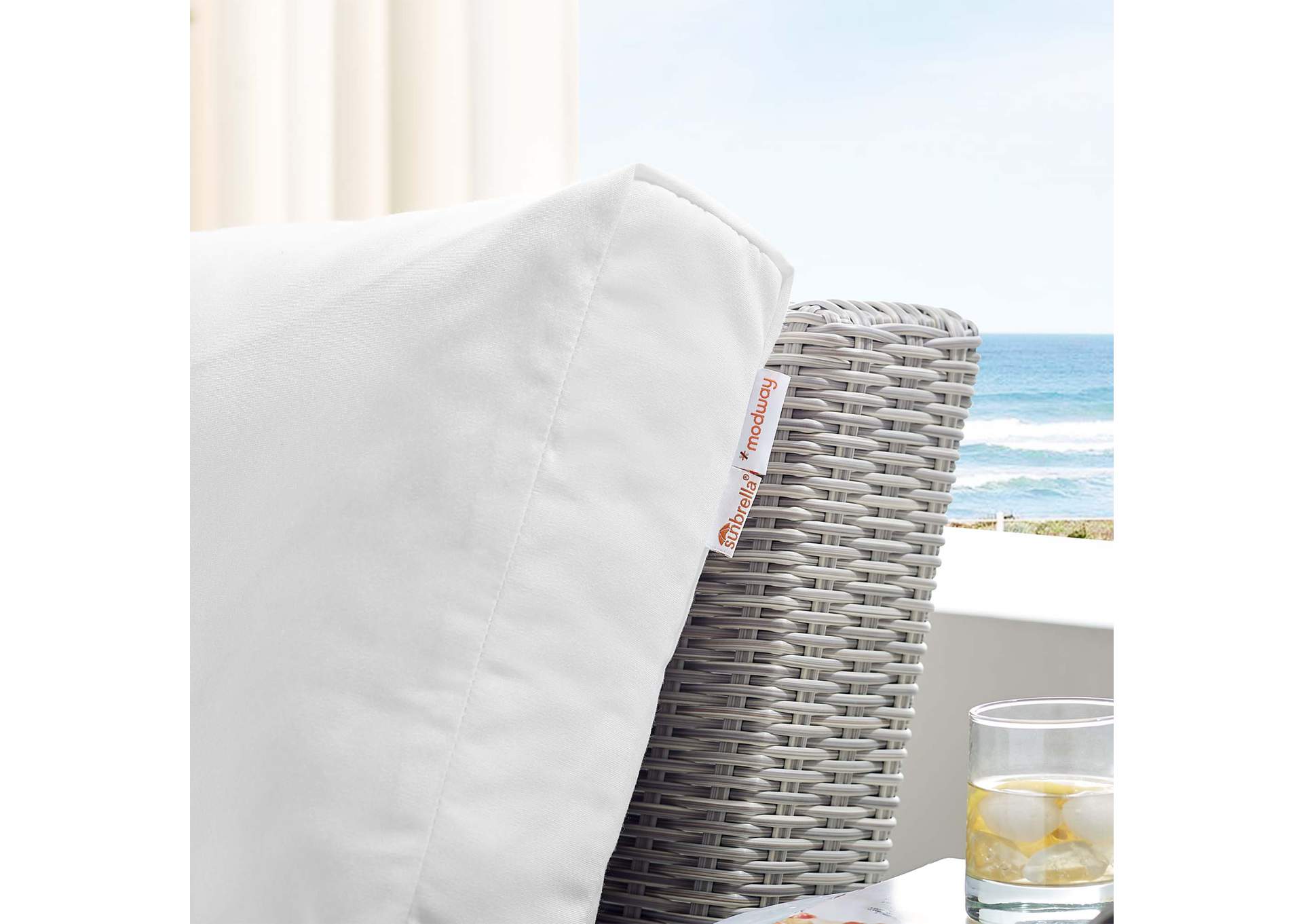 Light Gray White Conway Sunbrella,Modway