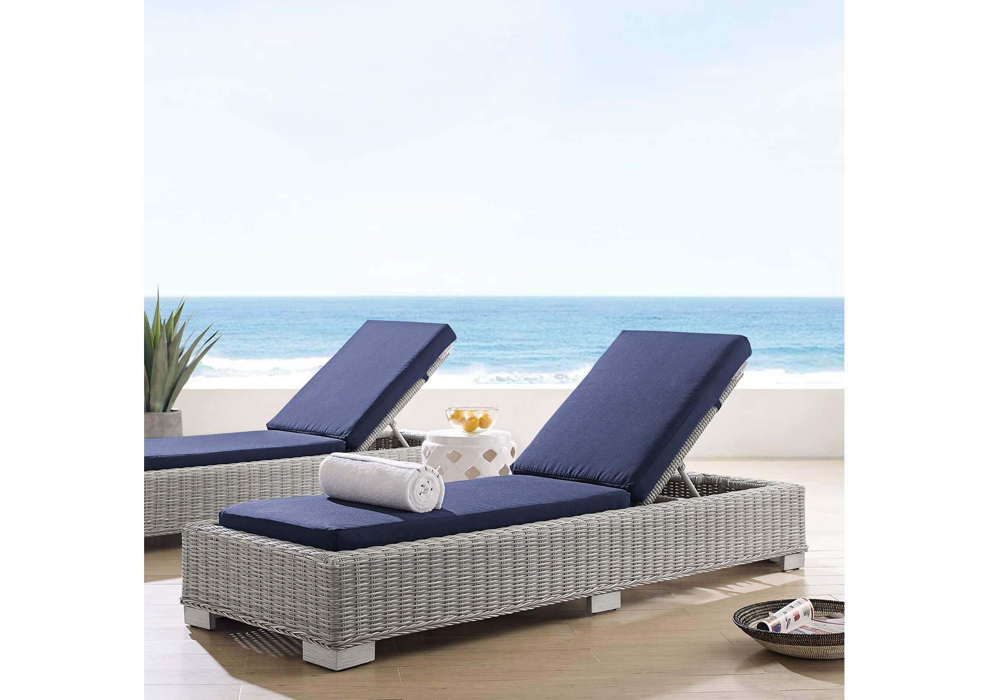 Light Gray Navy Conway Sunbrella,Modway