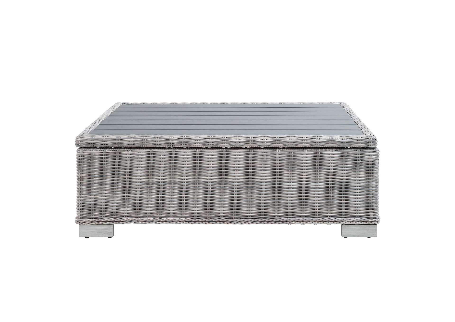 Light Gray Conway 45" Outdoor Patio Wicker Rattan Coffee Table,Modway