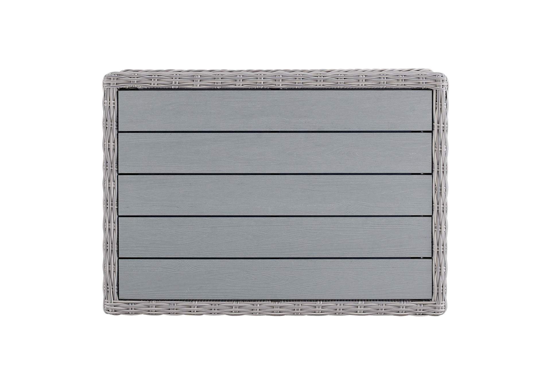 Light Gray Conway 45" Outdoor Patio Wicker Rattan Coffee Table,Modway