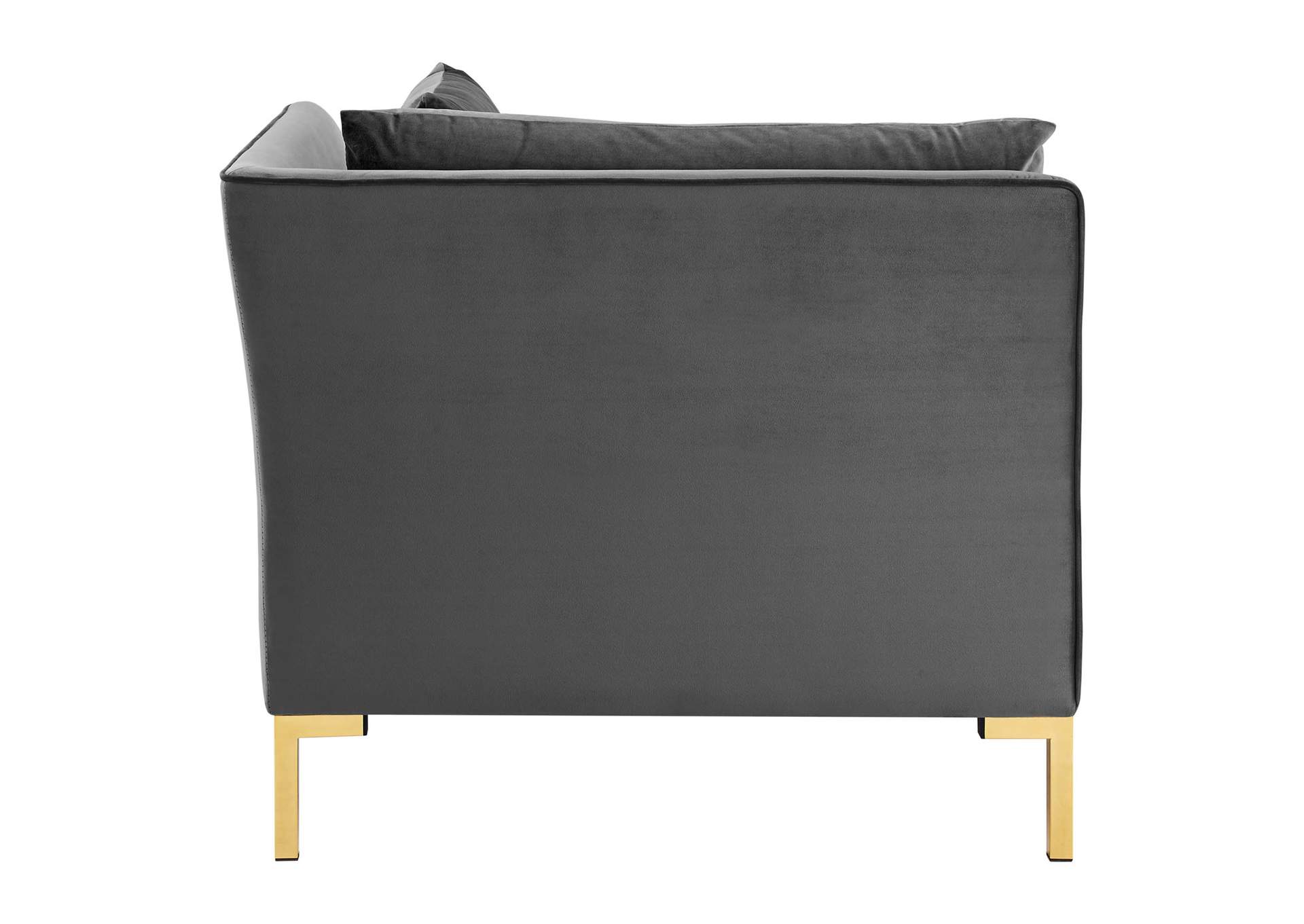 Gray Ardent Performance Velvet Sectional Sofa Corner Chair,Modway