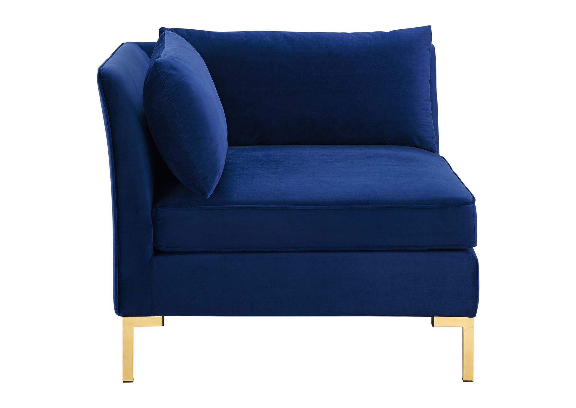 Navy Ardent Performance Velvet Sectional Sofa Corner Chair,Modway