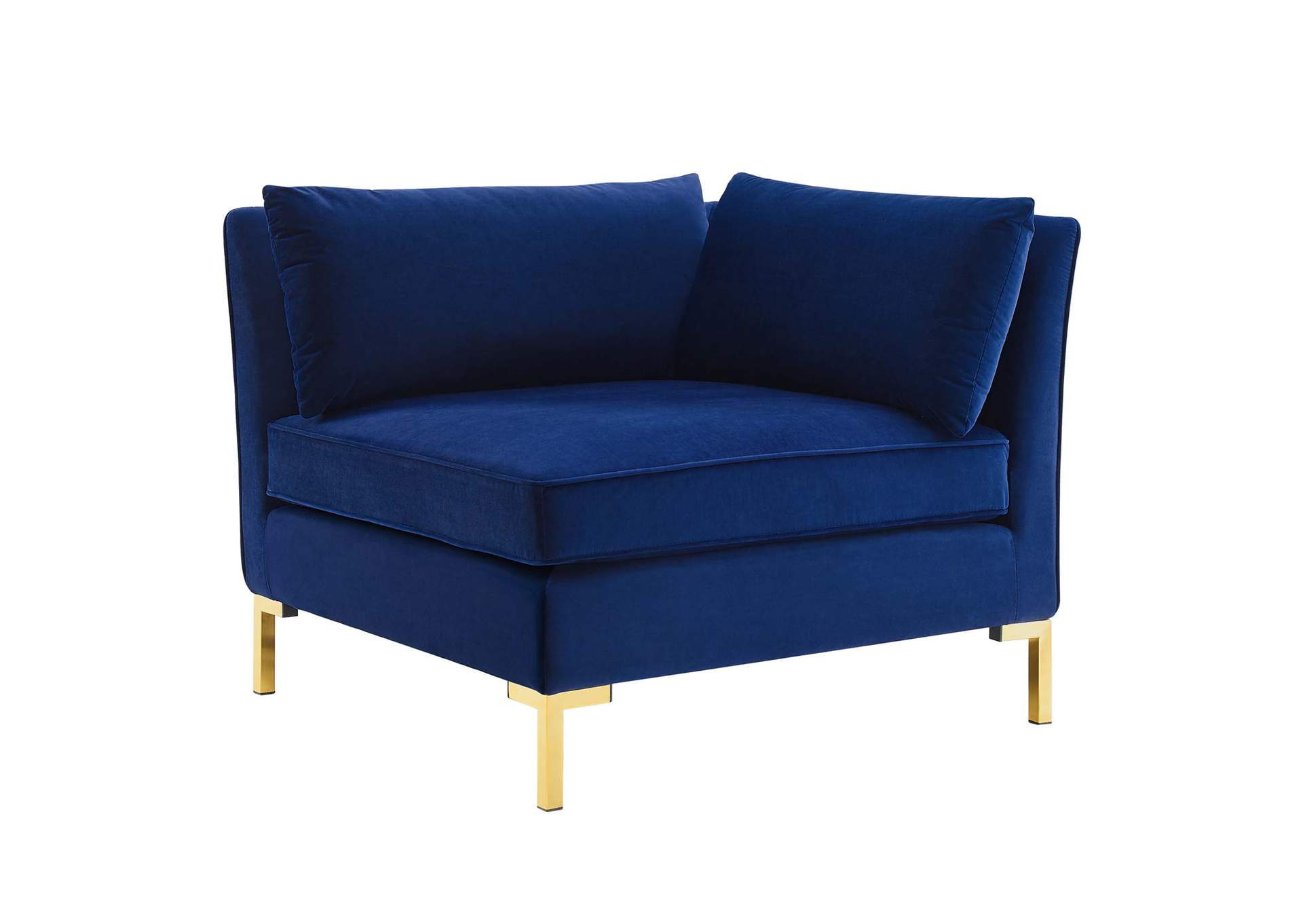 Navy Ardent Performance Velvet Sectional Sofa Corner Chair,Modway